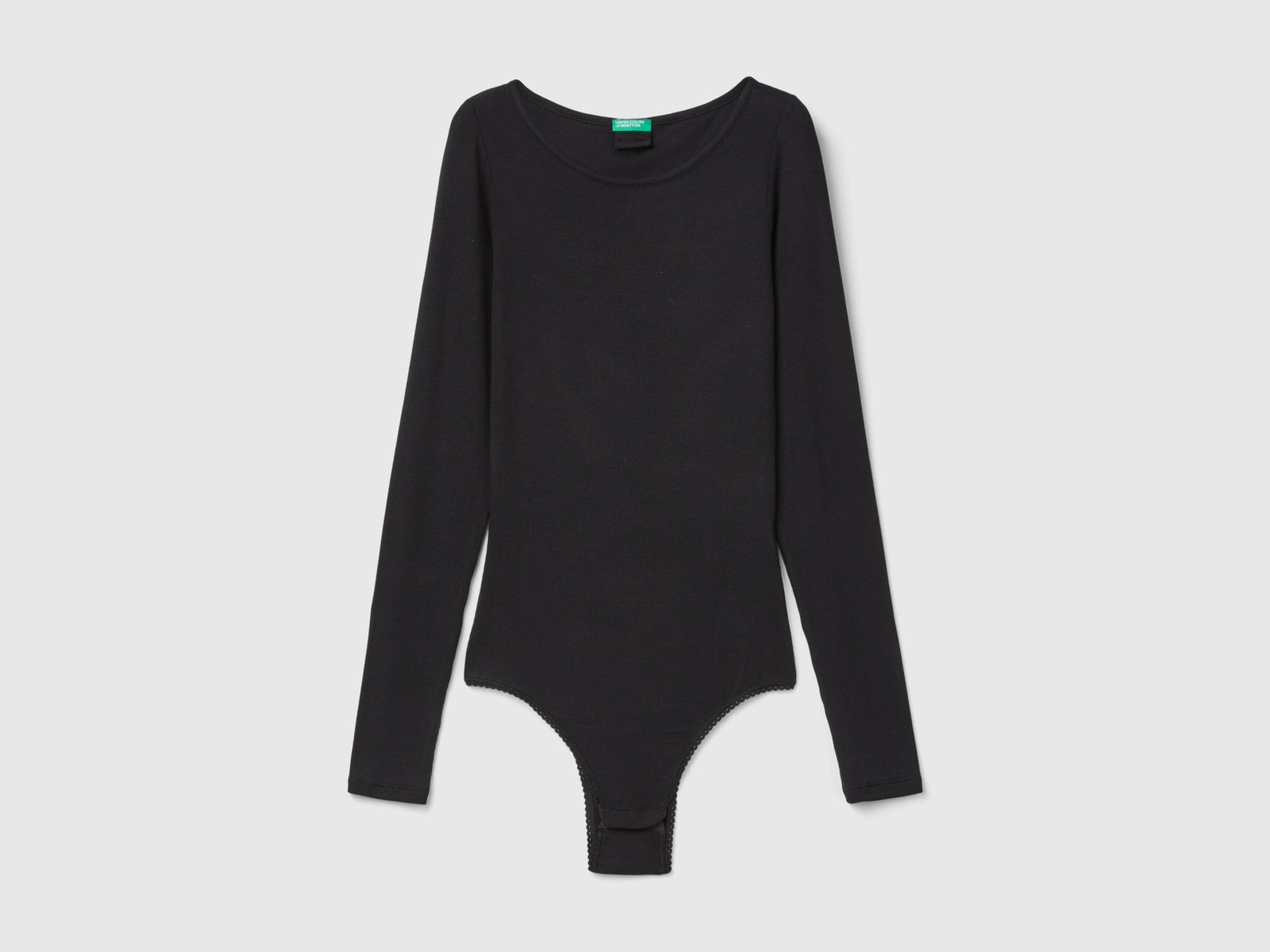 Body a manica lunga in viscosa da donna nero | Benetton Outlet