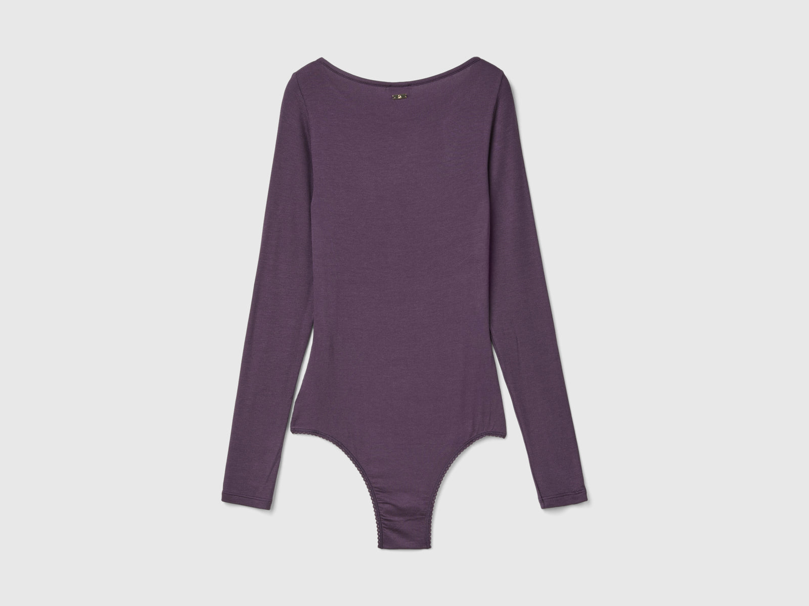 Body a manica lunga in viscosa da donna malva scuro 2 | Benetton Outlet
