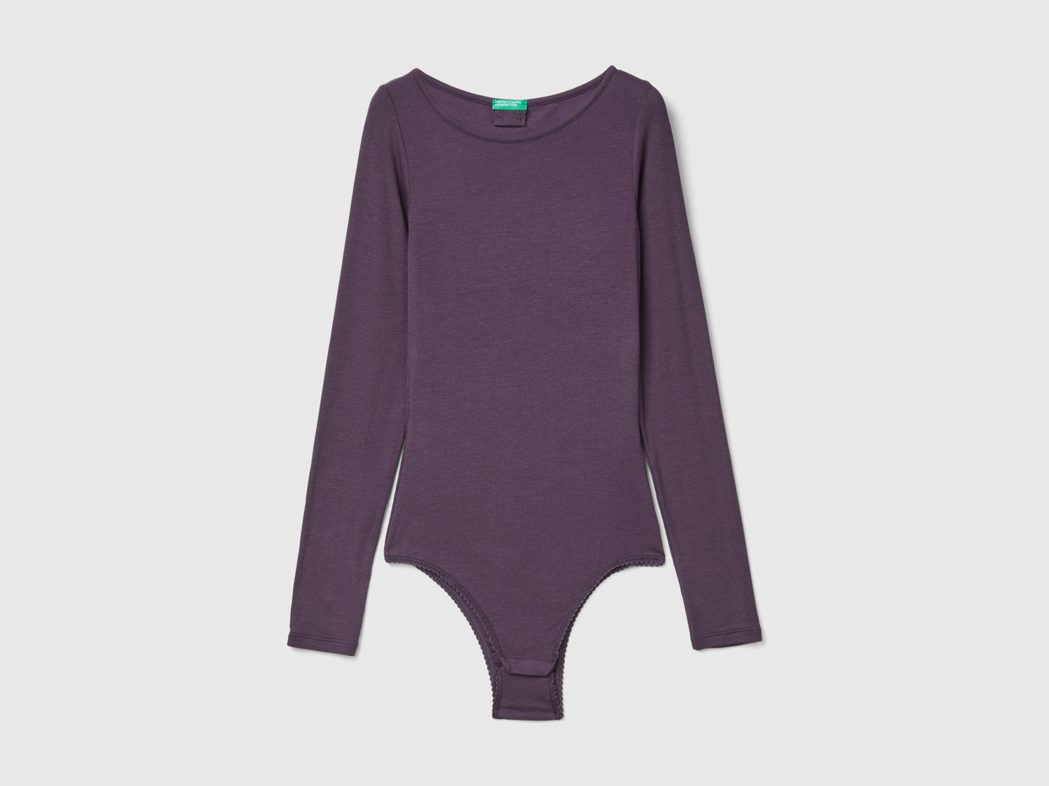 Body de viscosa de manga larga da donna malva scuro | Benetton Outlet