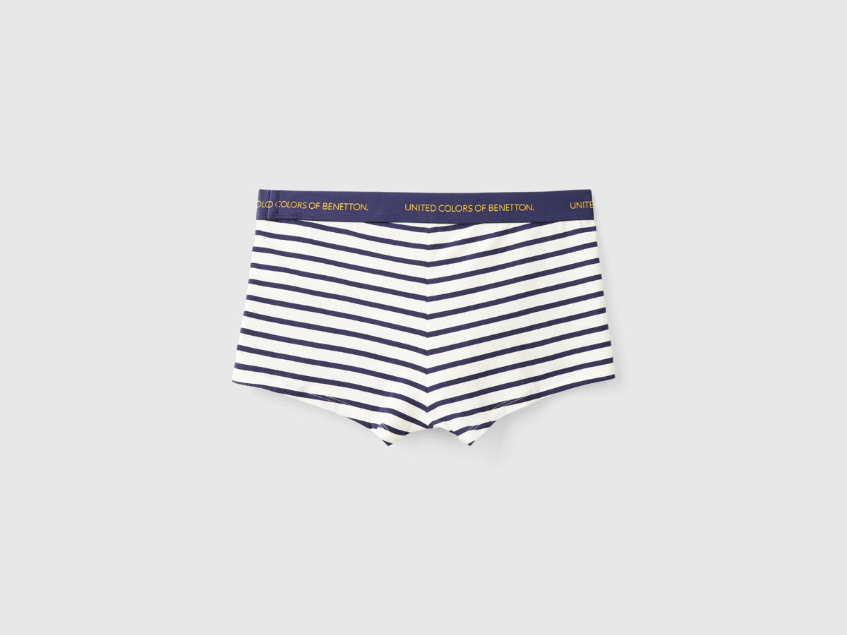 Boxer a righe in cotone bio stretch