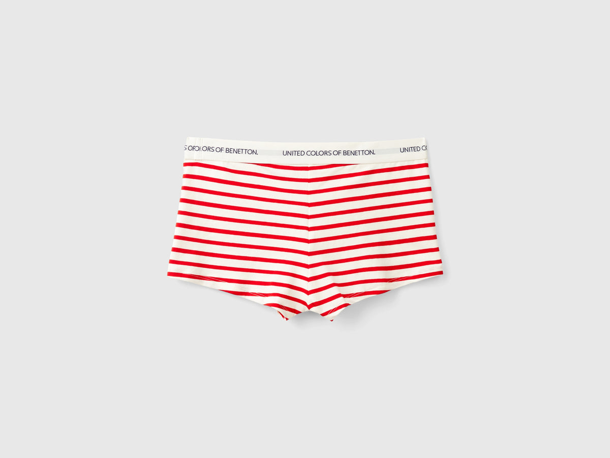 Boxer a righe in cotone bio stretch