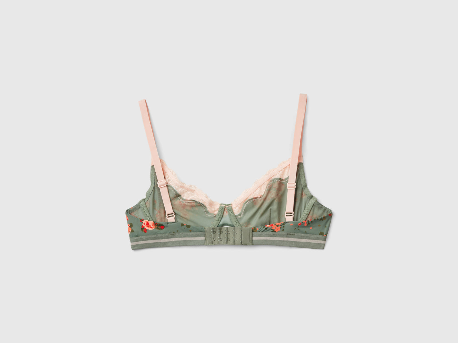 Reggiseno in charmeuse con stampa fiori da donna verde chiaro 2 | Benetton Outlet