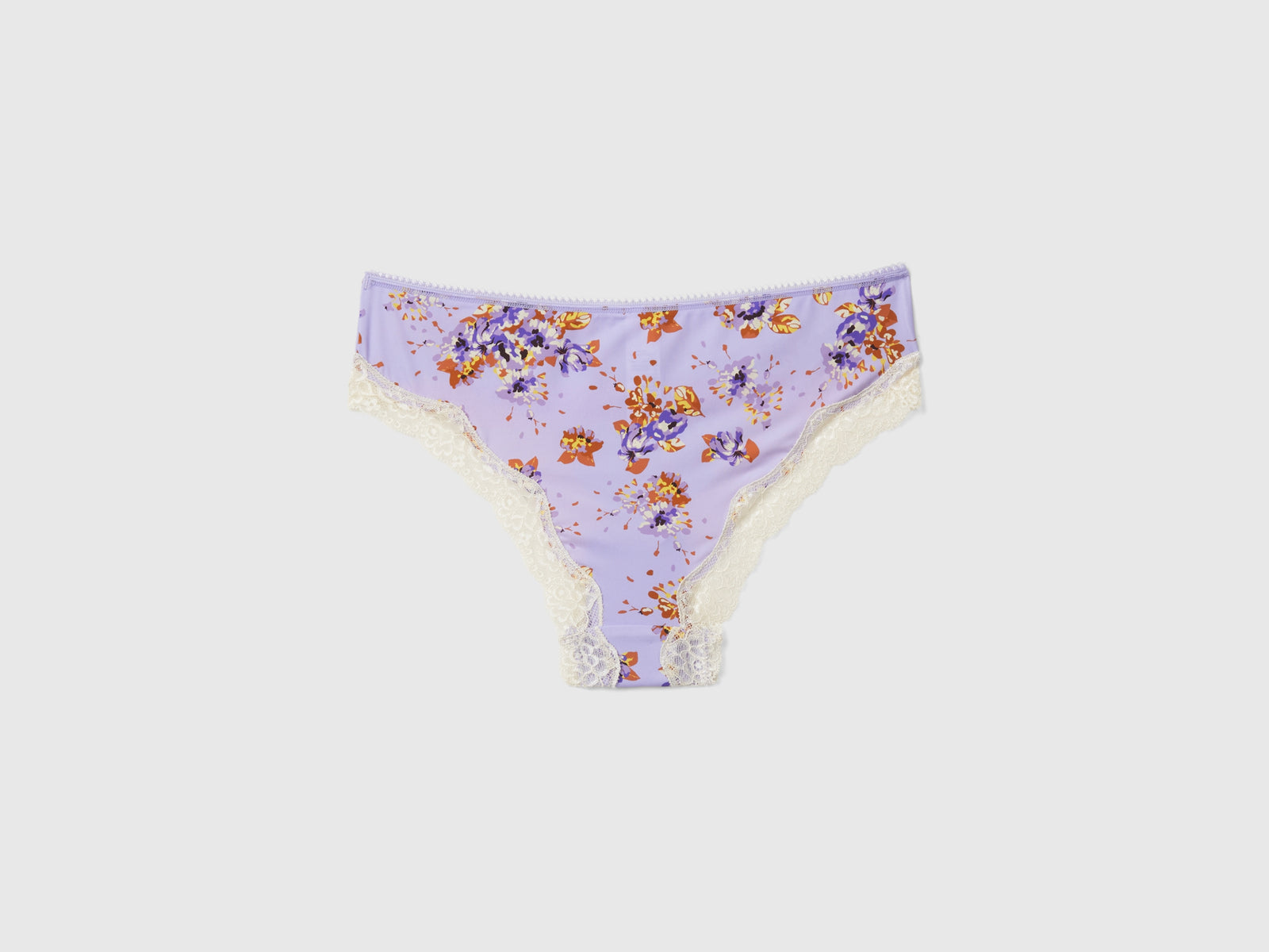 Slip in charmeuse con stampa fiori da donna lilla 2 | Benetton Outlet