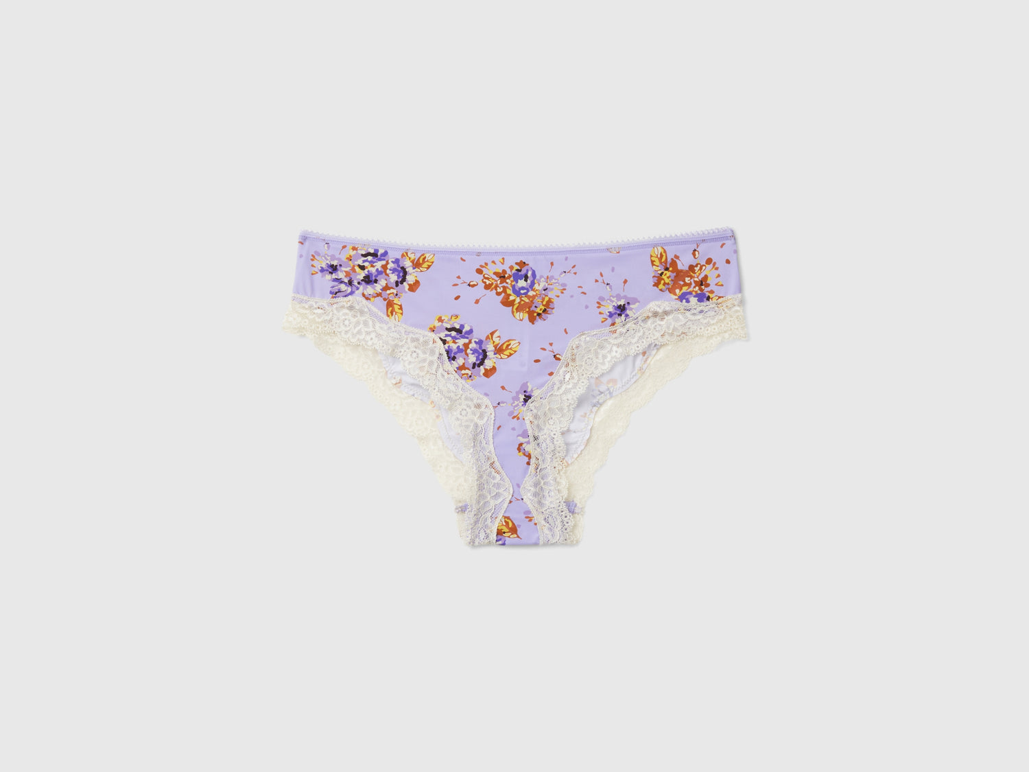 Slip in charmeuse con stampa fiori da donna lilla | Benetton Outlet