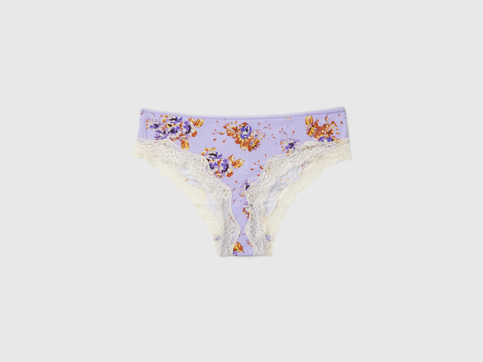 Slip in charmeuse con stampa fiori da donna lilla | Benetton Outlet