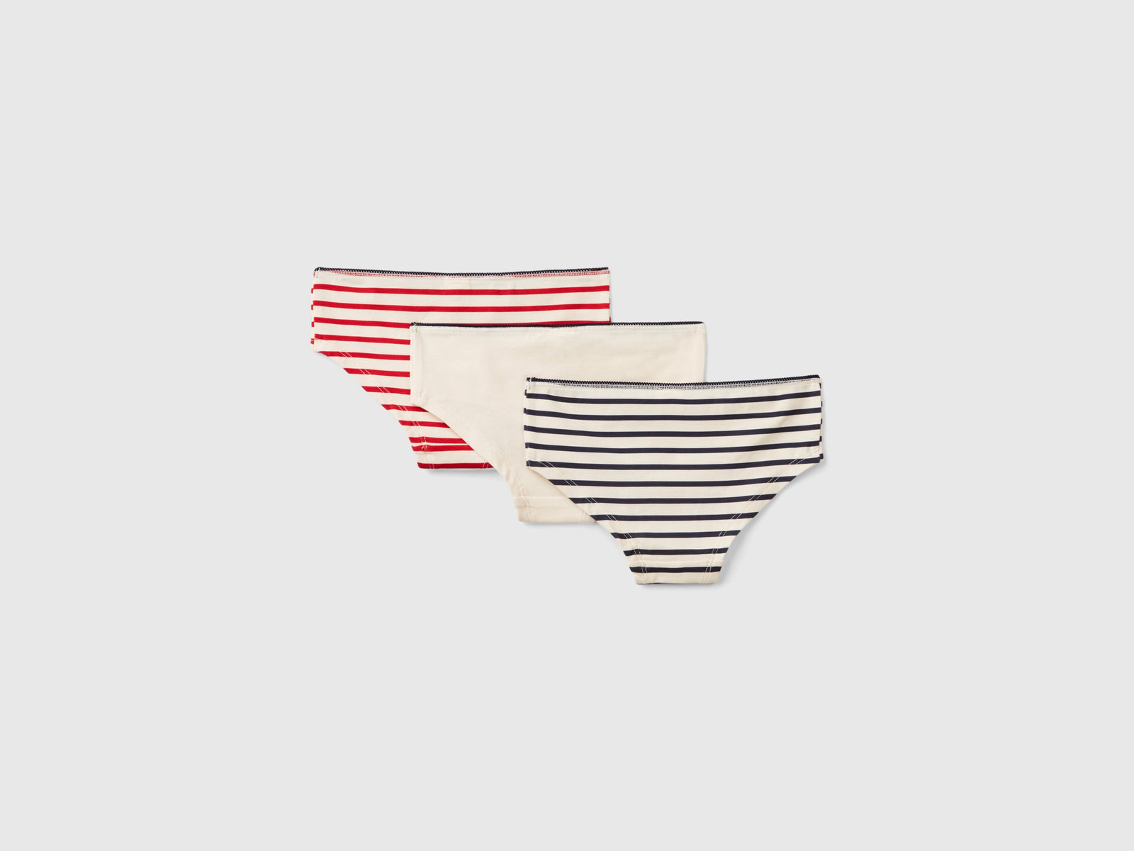Tre culotte in cotone stretch da bambina multi-color 2 | Benetton Outlet