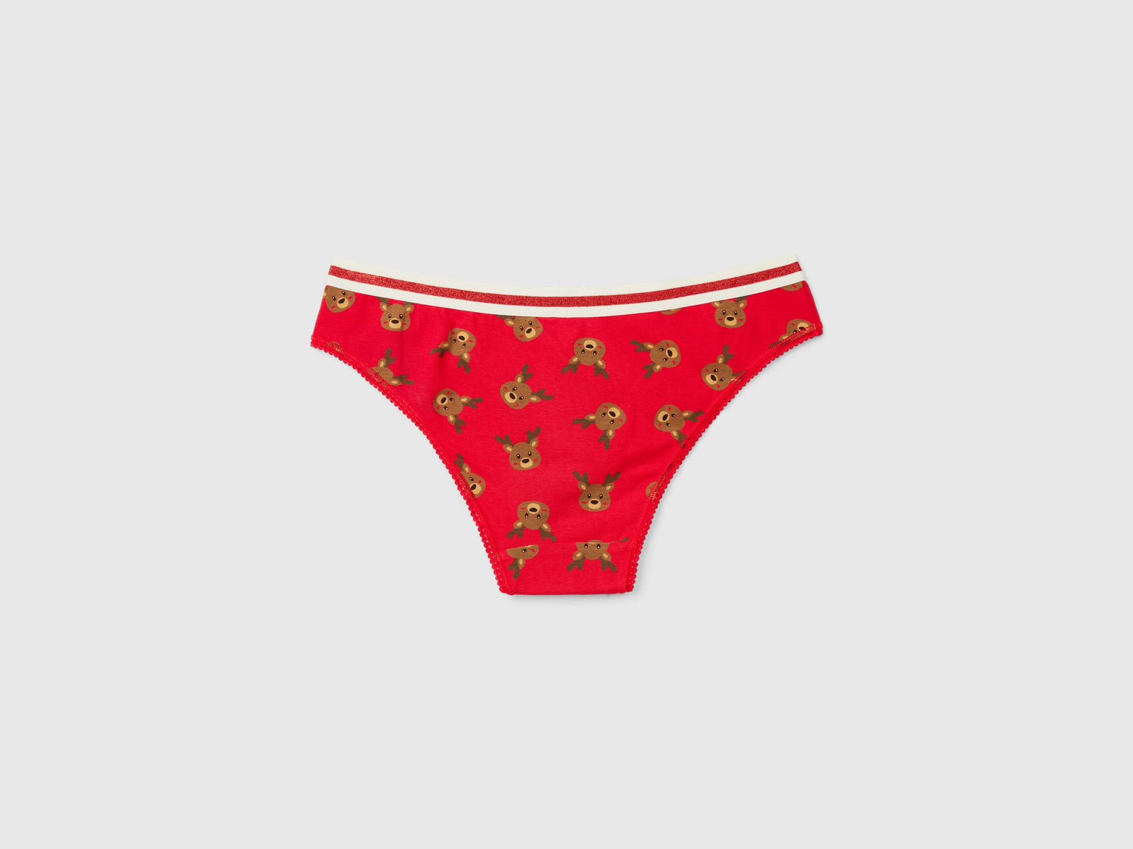 Slip con stampa renna da donna rosso 2 | Benetton Outlet