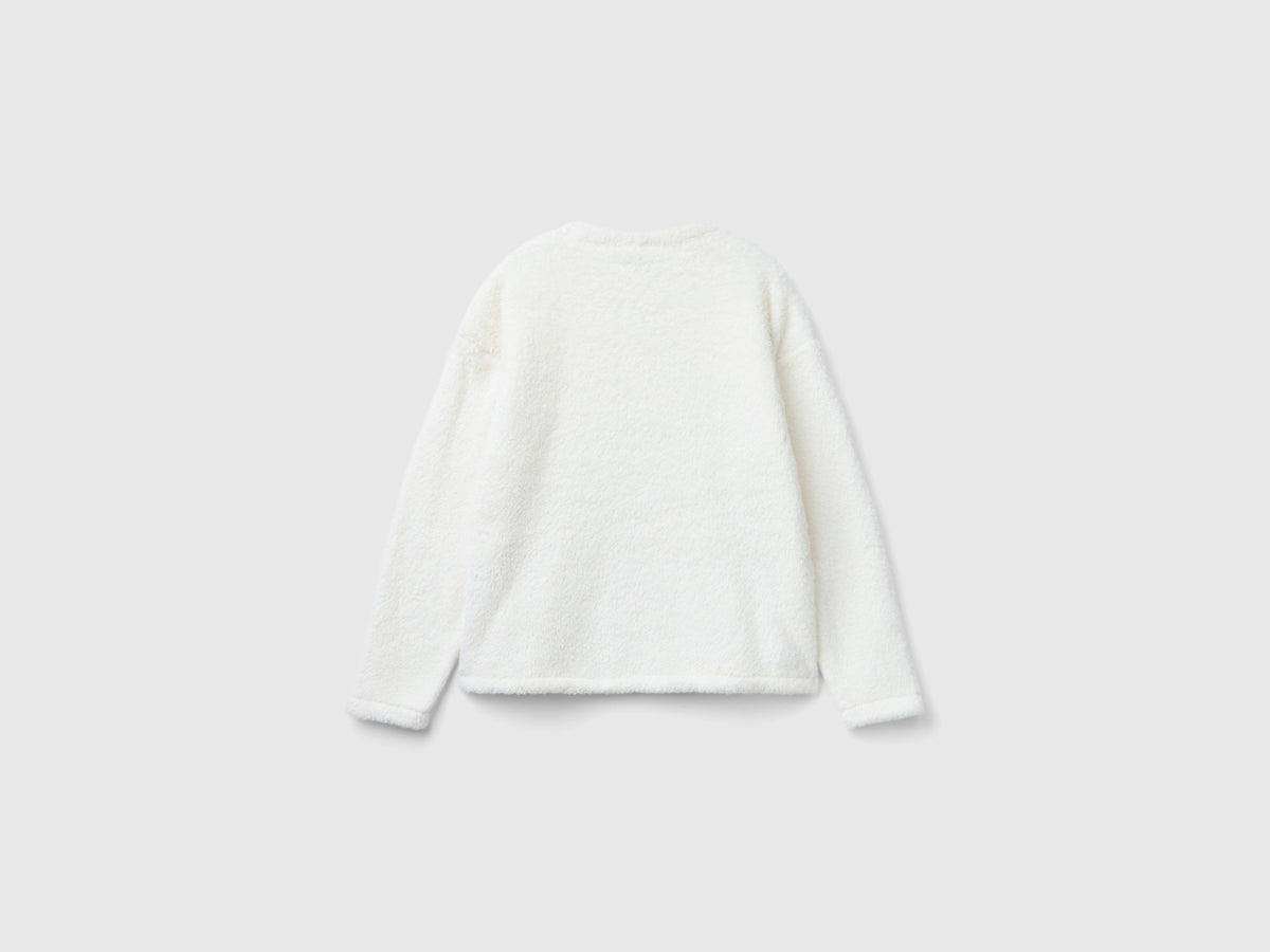 Maglia con patch biscotto in pelliccetta