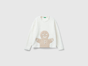 Maglia con patch biscotto in pelliccetta