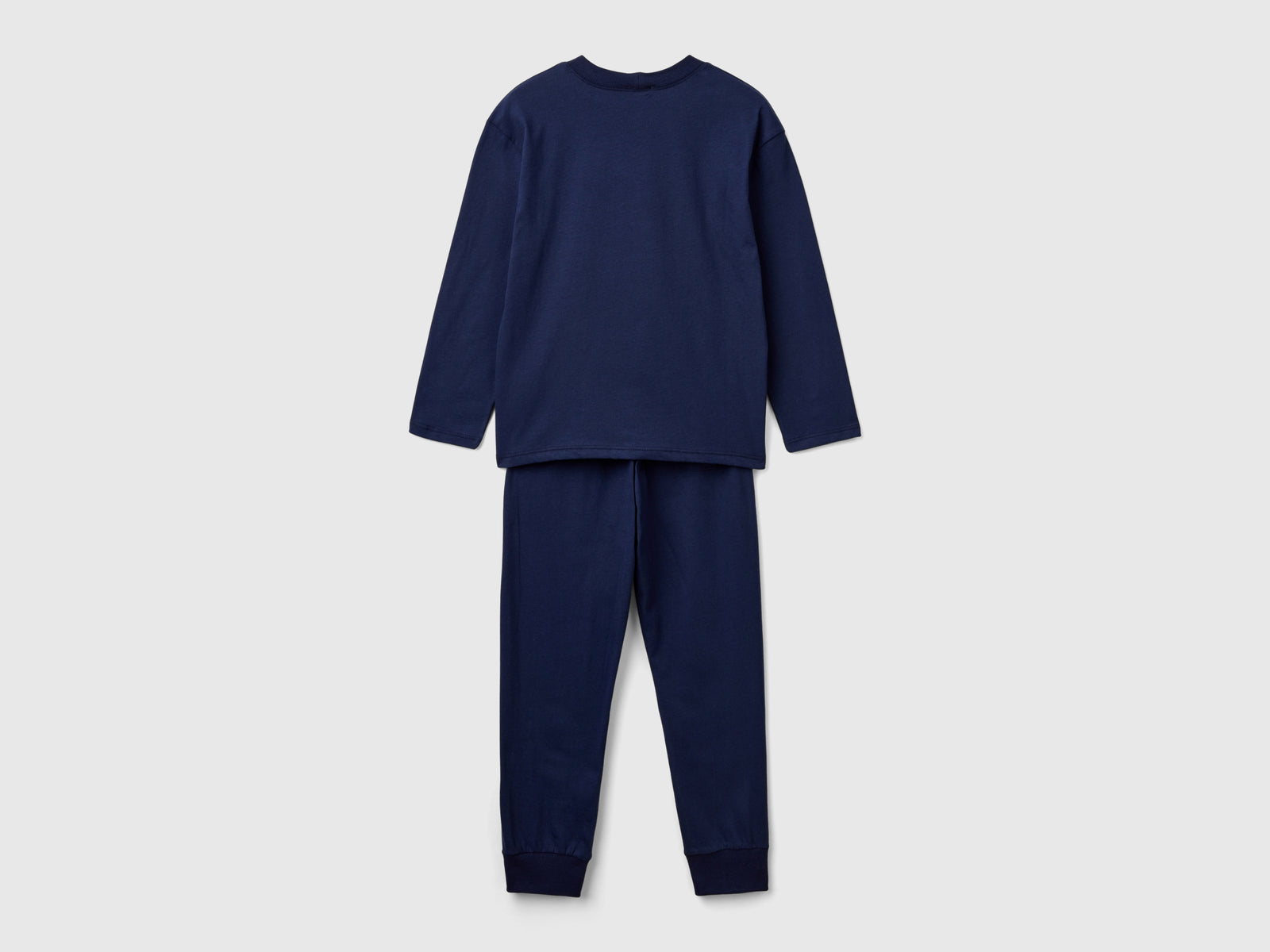 Pigiama in cotone a fibra lunga da bambino blu scuro 2 | Benetton Outlet