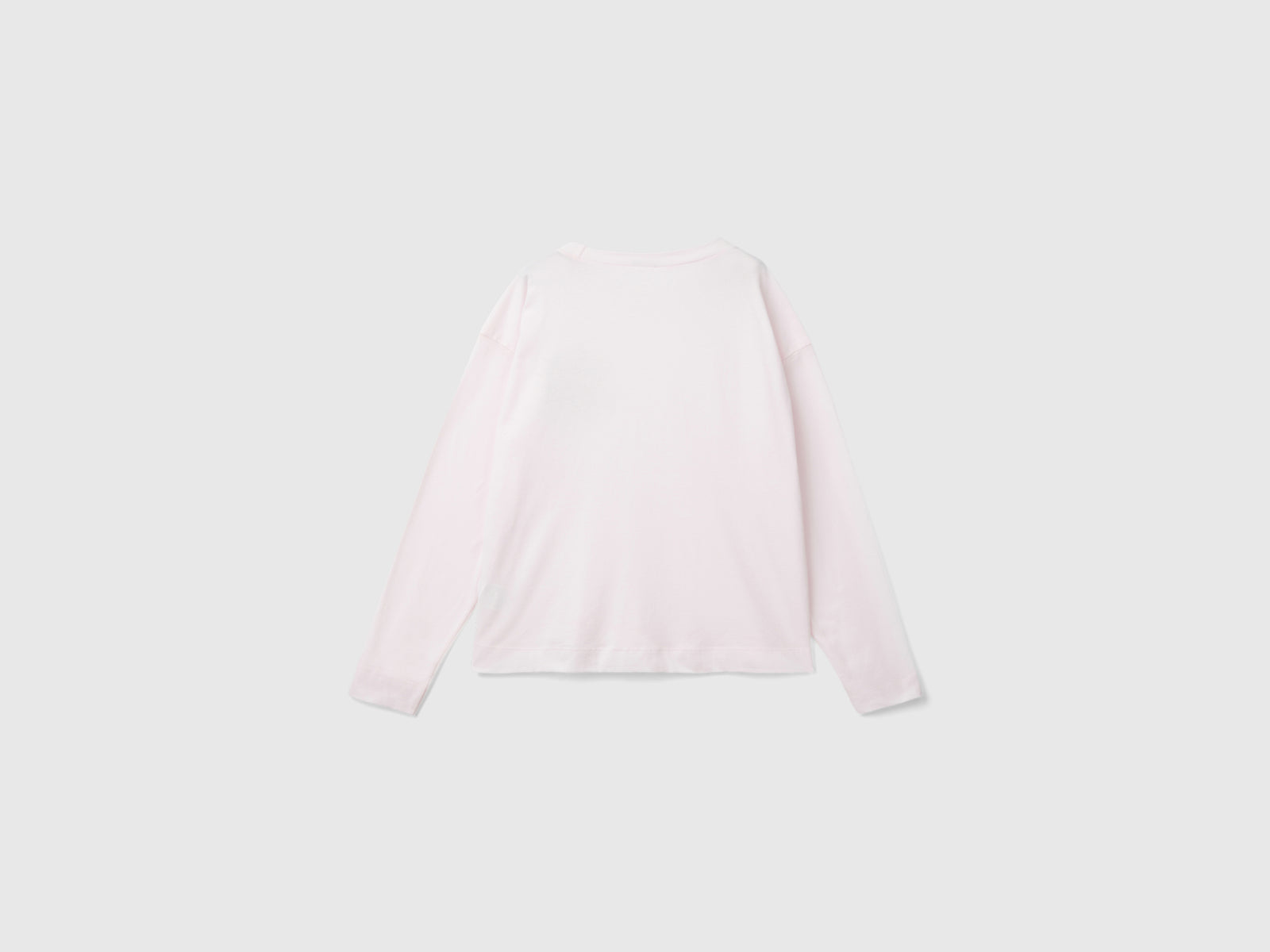 Camiseta bordada de algodón de fibra larga da donna bianco panna 2 | Benetton Outlet
