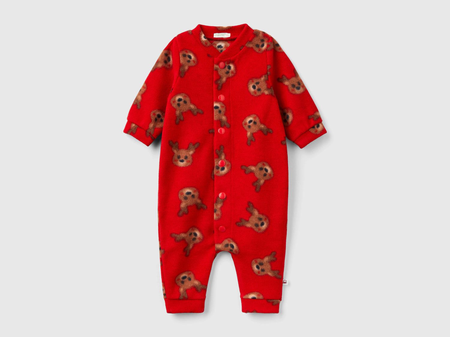 Christmas onesie with reindeer da neonato rosso | Benetton Outlet