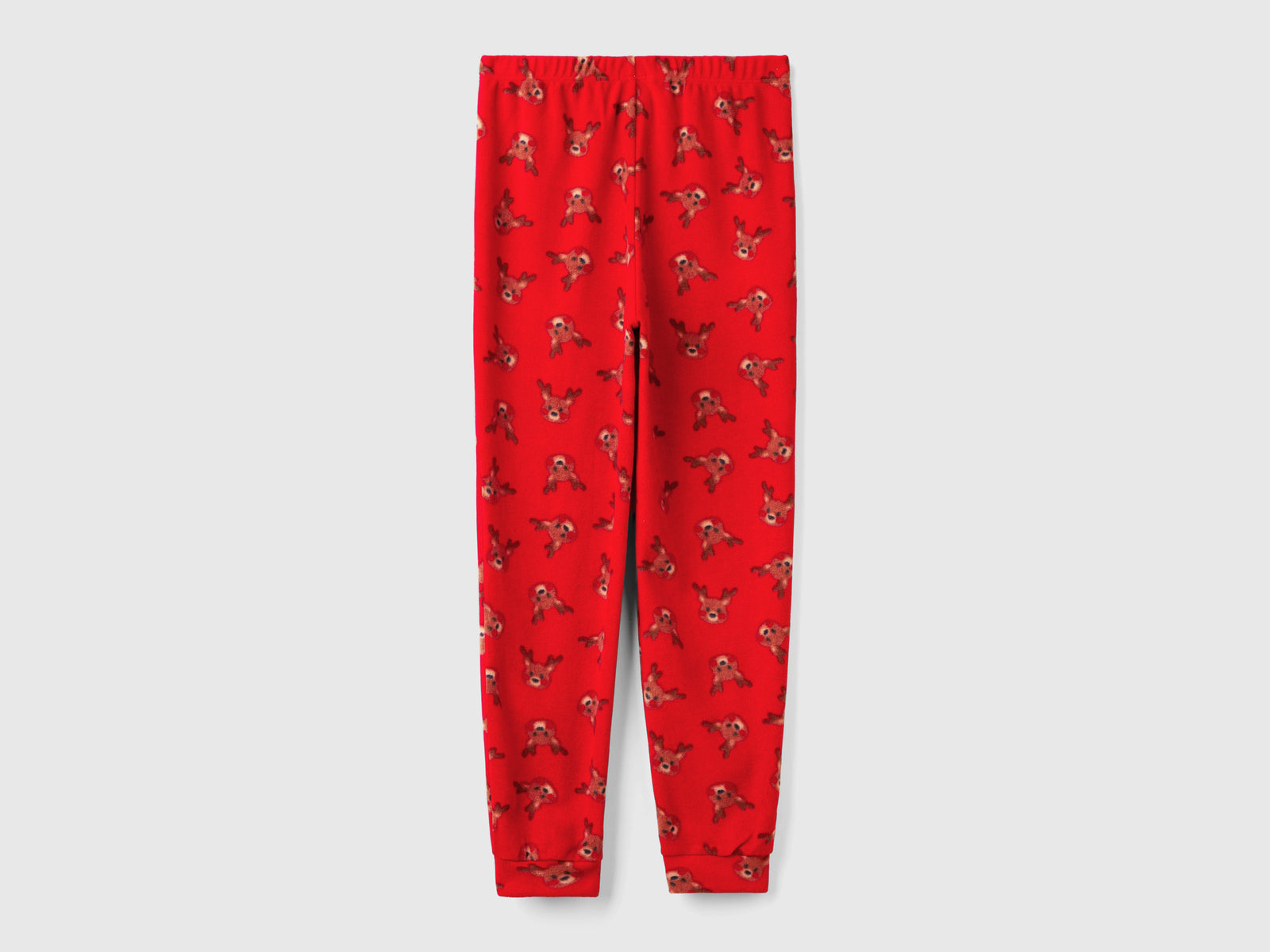 Pantaloni in pile con stampa renne da donna rosso 2 | Benetton Outlet
