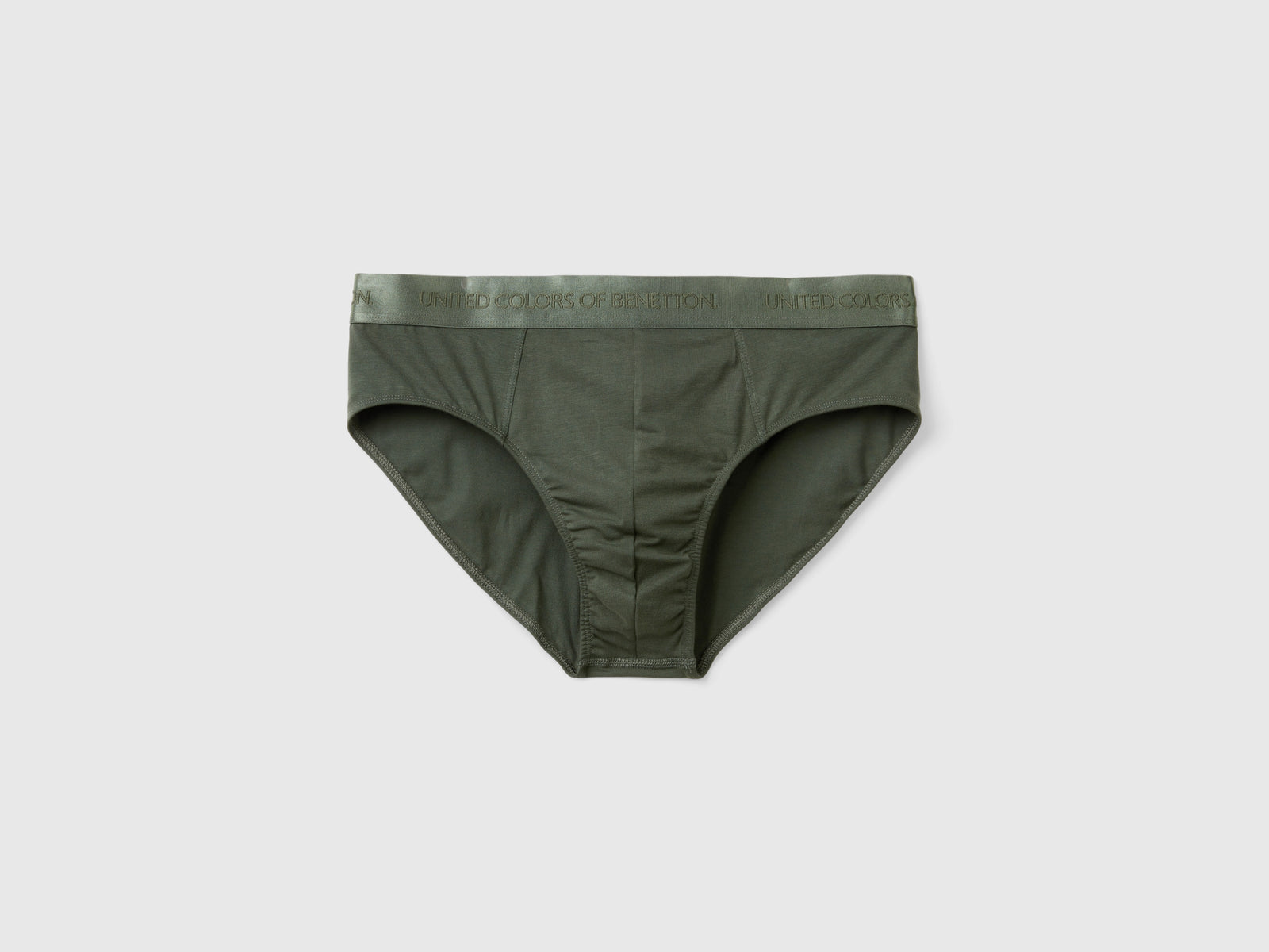 Slip in misto lyocell da uomo verde militare | Benetton Outlet
