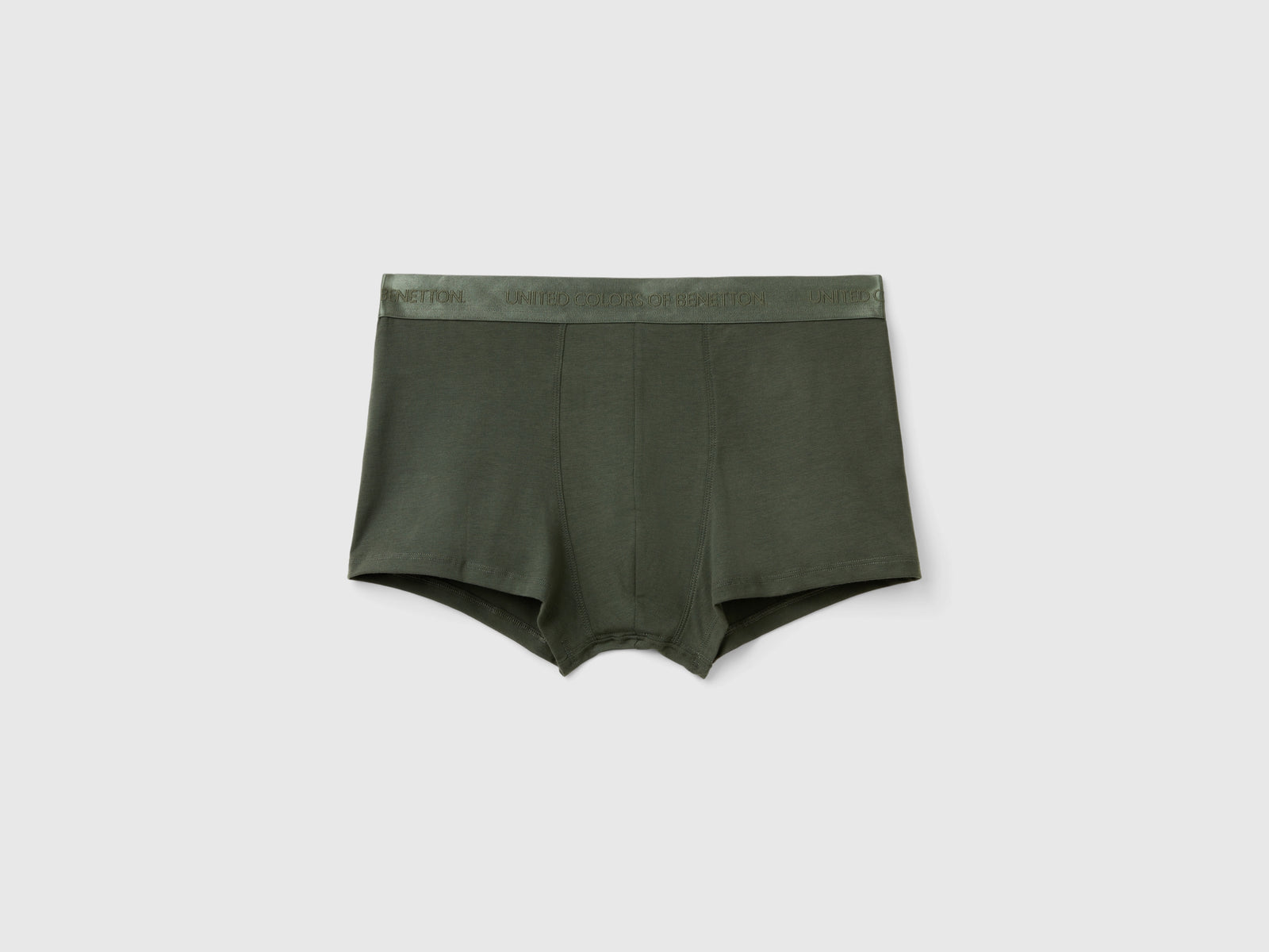 Boxer in misto lyocell da uomo verde militare | Benetton Outlet