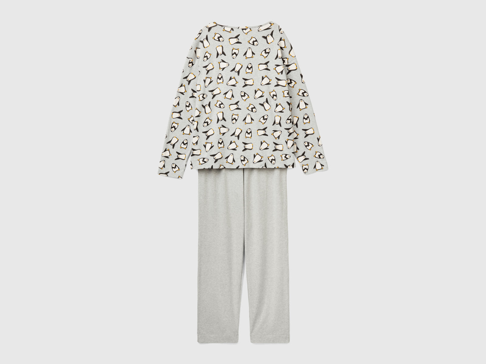 Pigiama con stampa pinguini da donna grigio 2 | Benetton Outlet