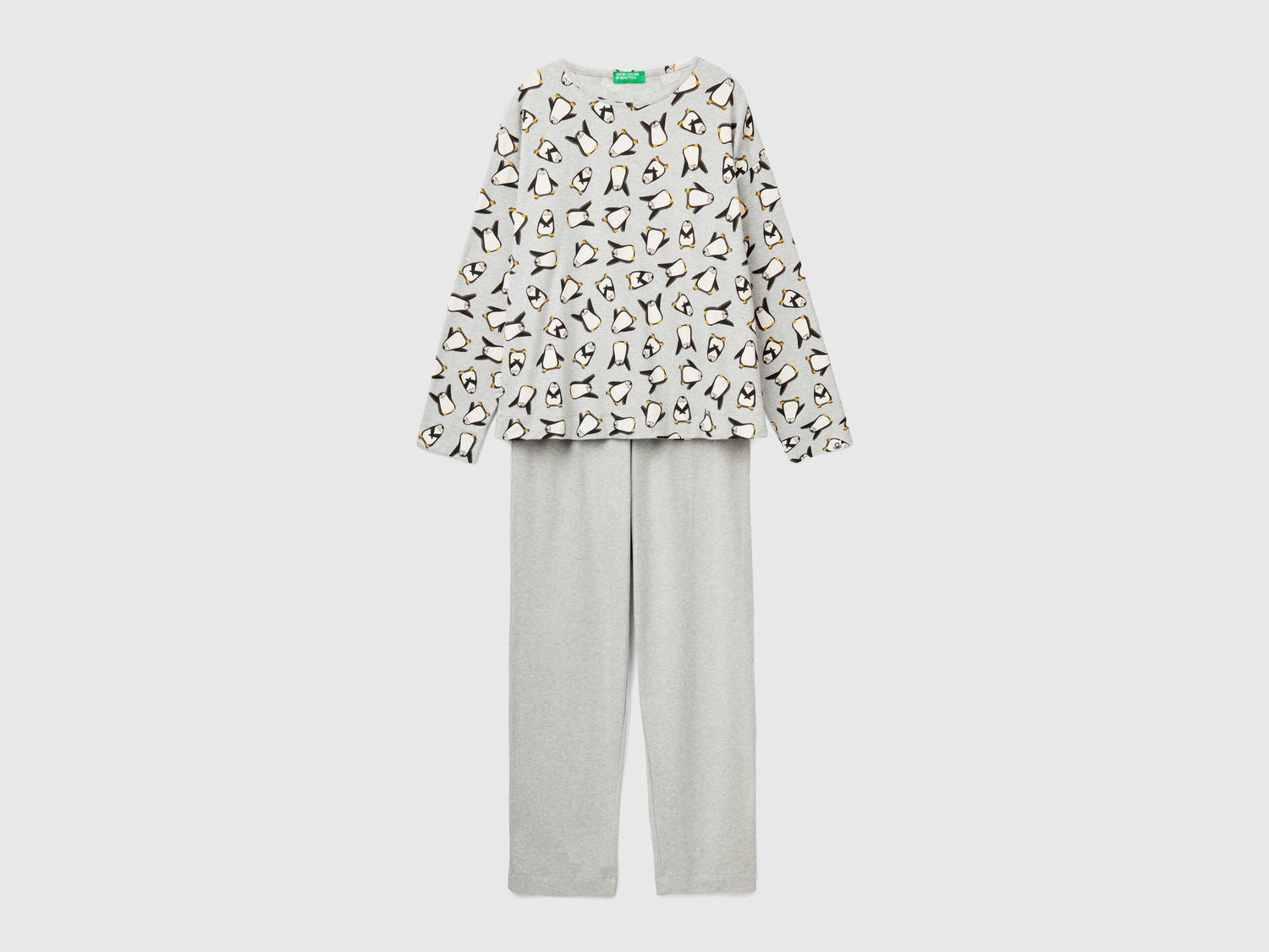 Pigiama con stampa pinguini da donna grigio | Benetton Outlet