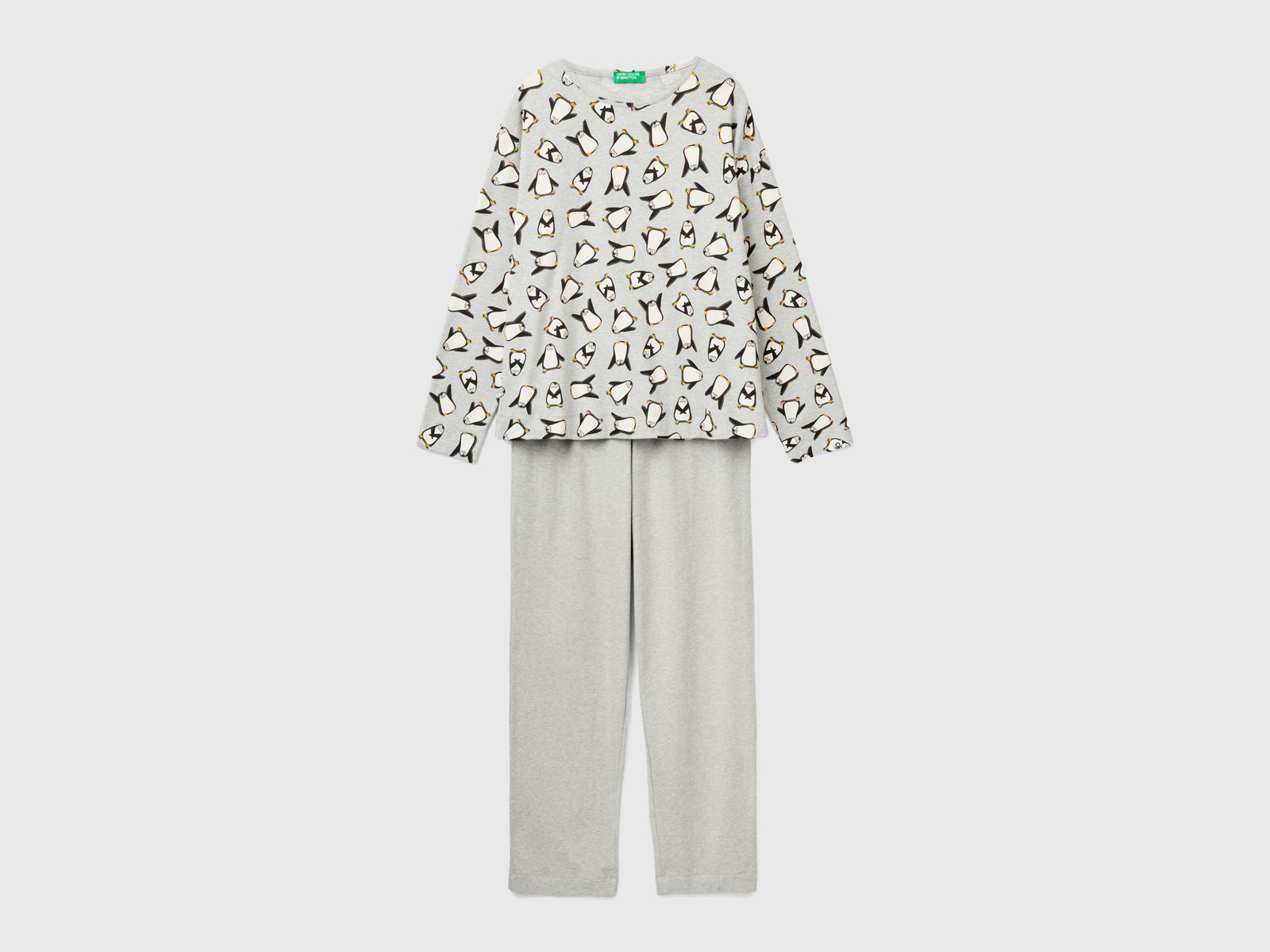 Pigiama con stampa pinguini da donna grigio | Benetton Outlet