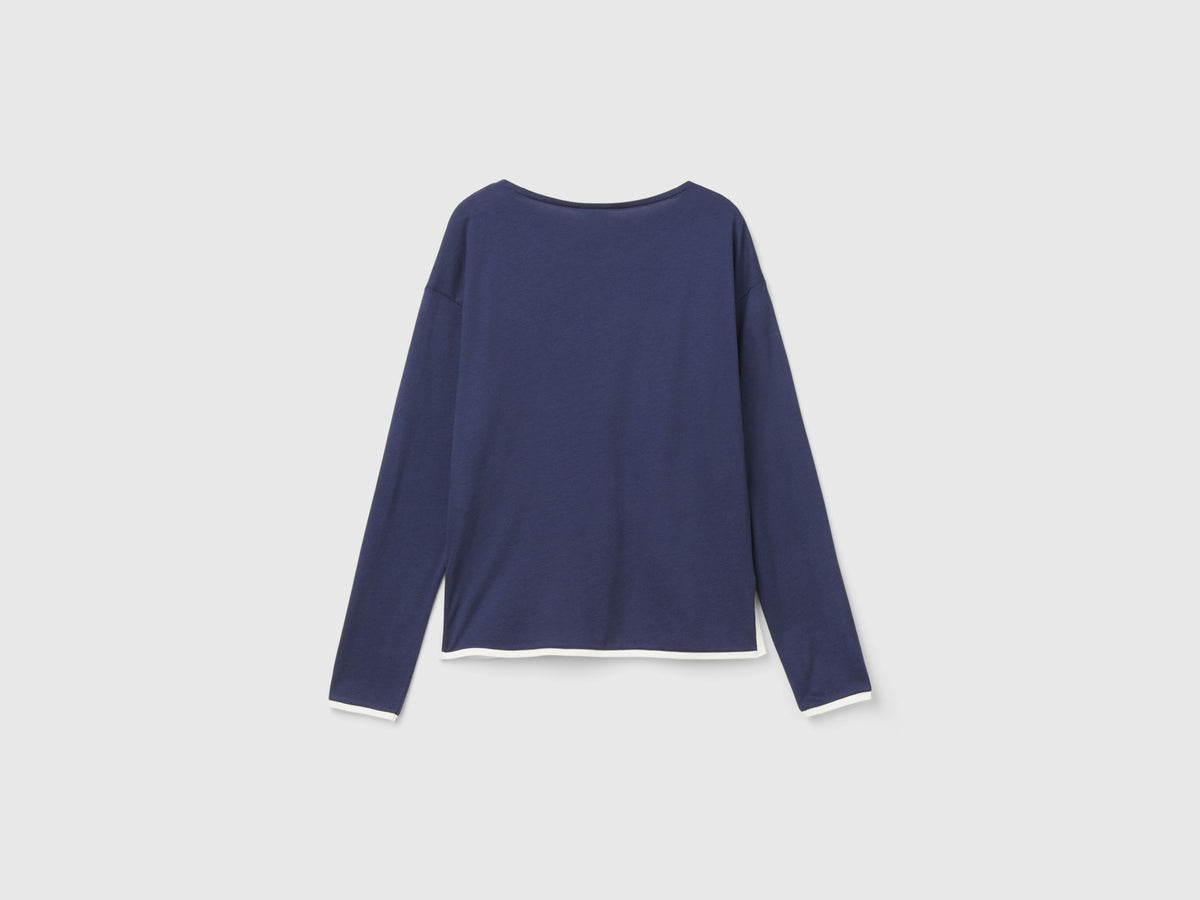 Camiseta con bordado en mezcla de viscosa