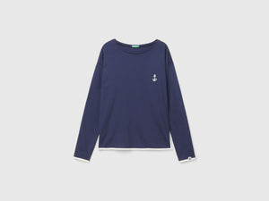 Camiseta con bordado en mezcla de viscosa