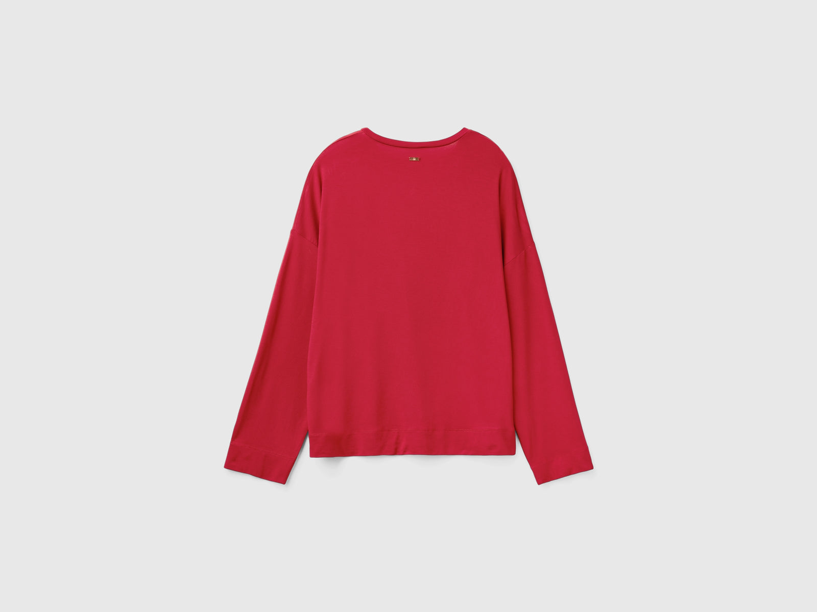 Maglietta con taschino in seta da donna bordeaux 2 | Benetton Outlet