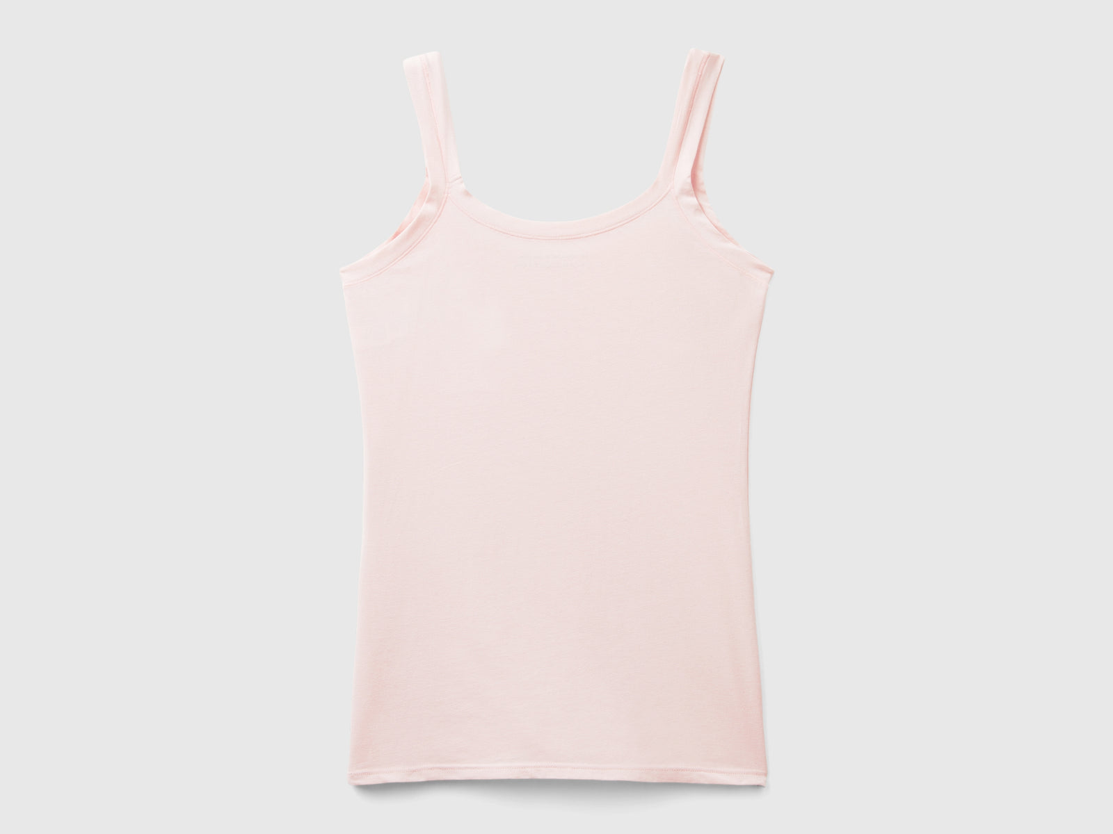 Camiseta sin mangas de algodón orgánico súper elástica da donna rosa tenue 2 | Benetton Outlet