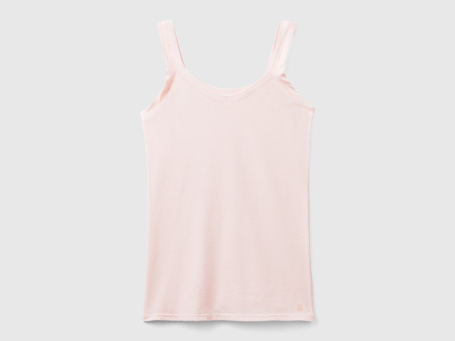 Camiseta sin mangas de algodón orgánico súper elástica da donna rosa tenue | Benetton Outlet