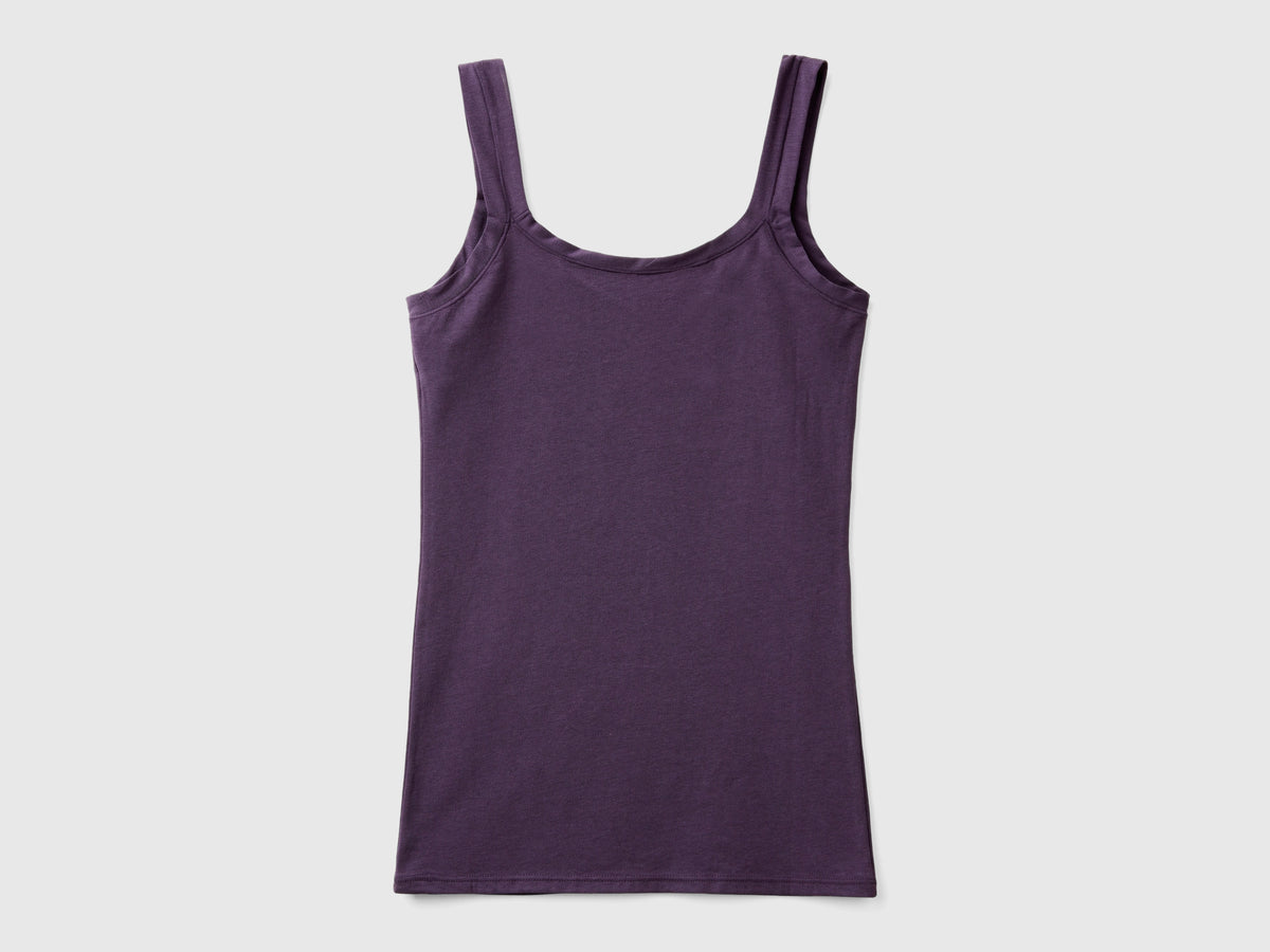 Camiseta sin mangas de algodón orgánico súper elástica