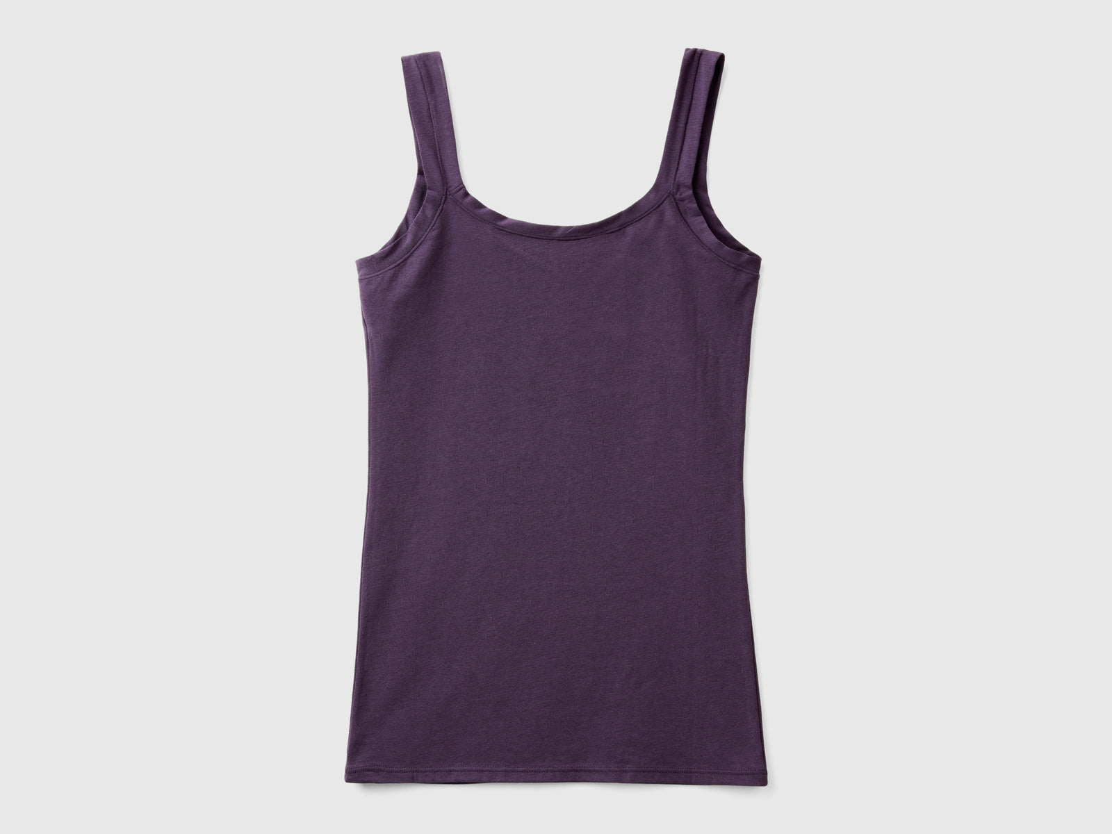 Camiseta sin mangas de algodón orgánico súper elástica da donna malva scuro 2 | Benetton Outlet