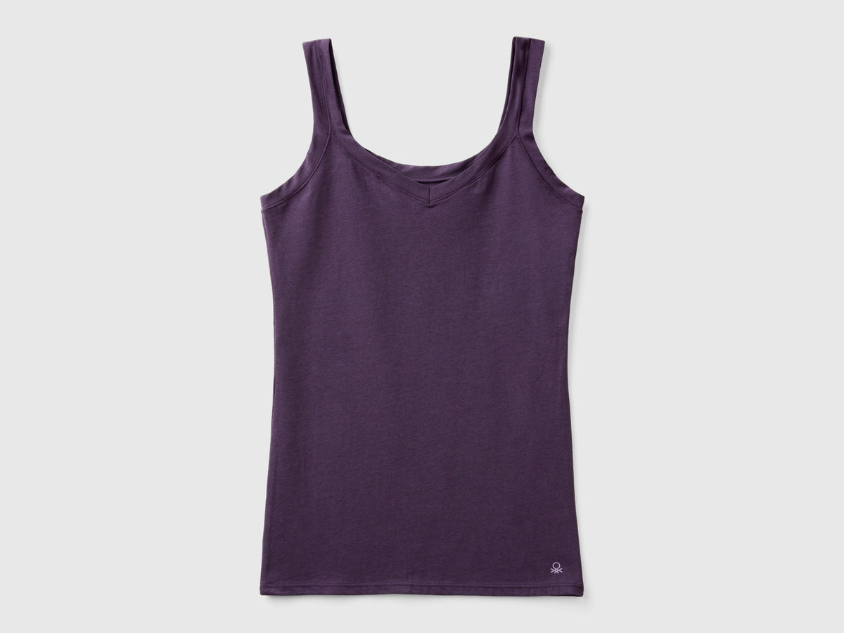 Camiseta sin mangas de algodón orgánico súper elástica