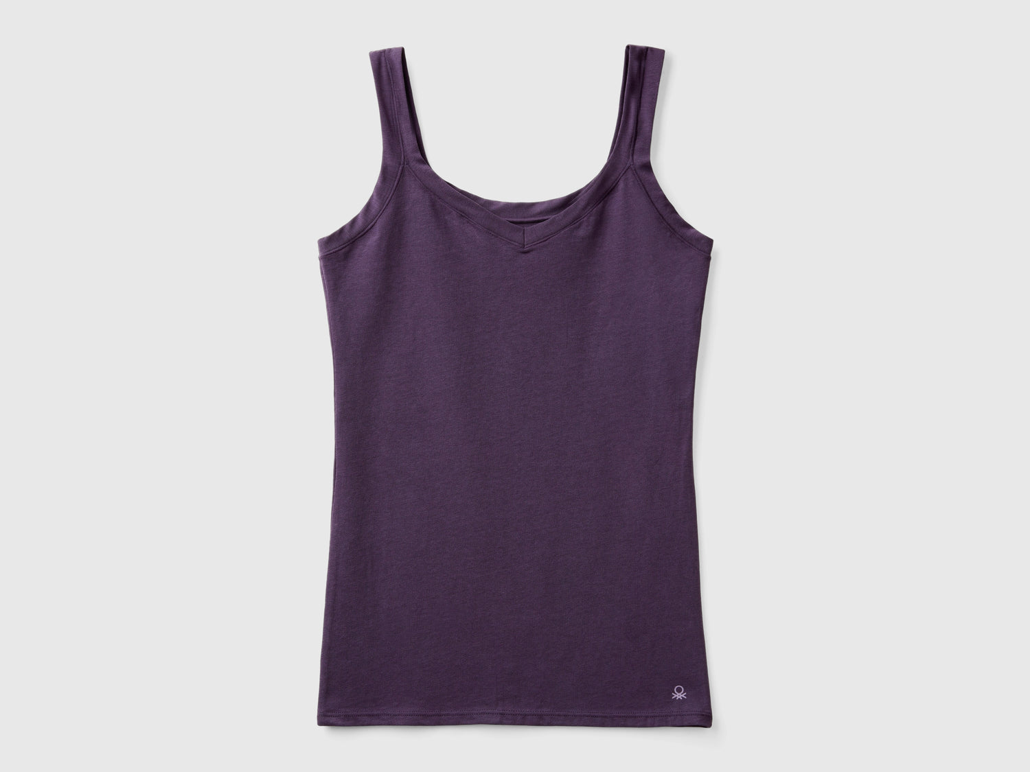 Camiseta sin mangas de algodón orgánico súper elástica da donna malva scuro | Benetton Outlet