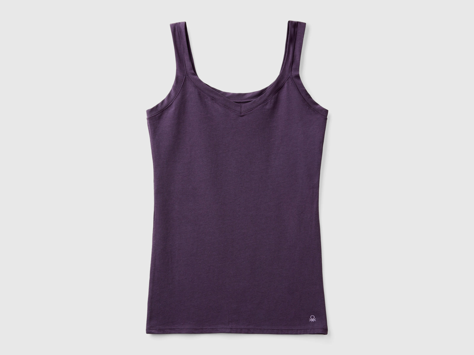 Camiseta sin mangas de algodón orgánico súper elástica da donna malva scuro | Benetton Outlet