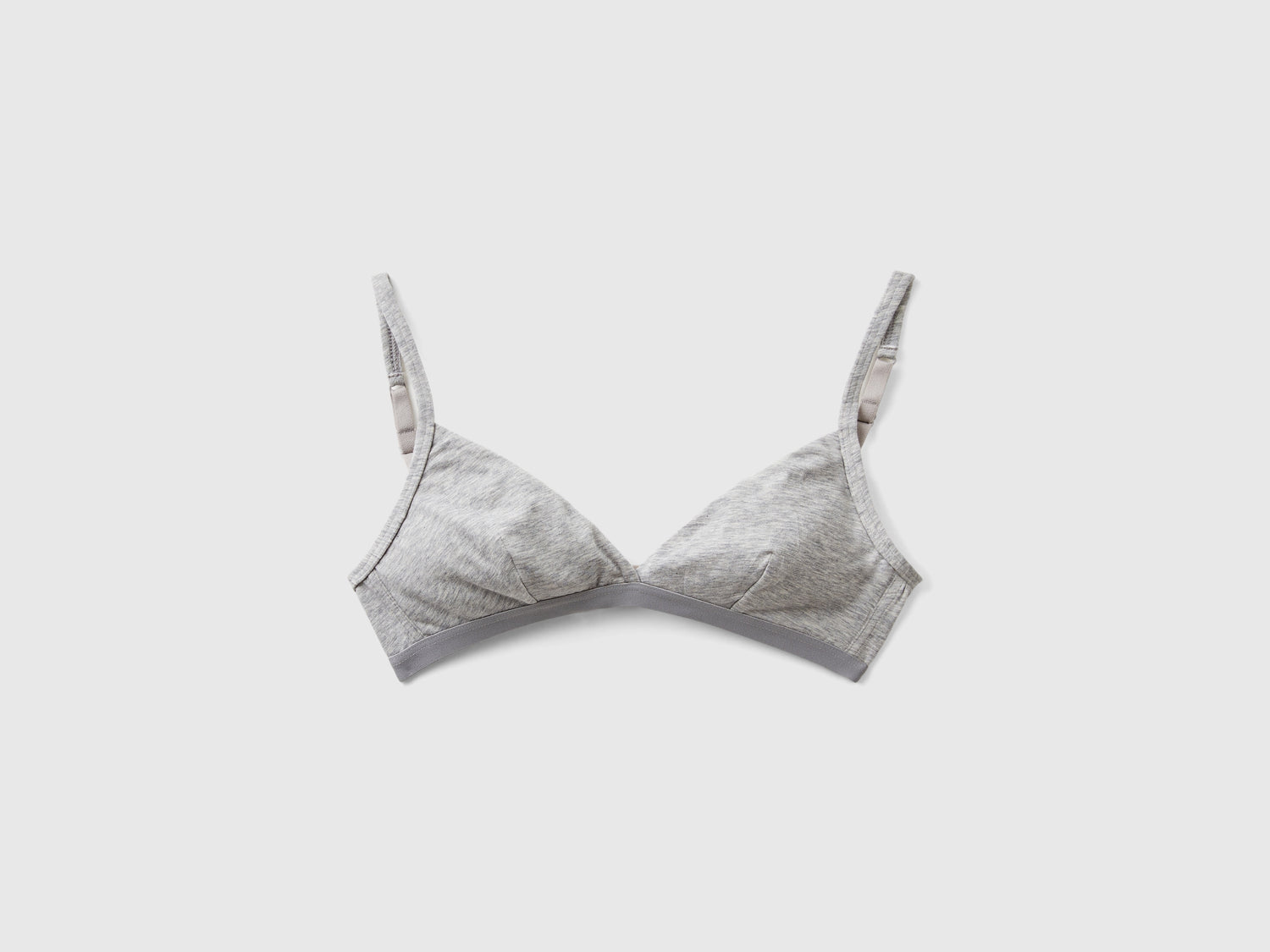 Reggiseno a triangolo in cotone bio stretch da donna grigio chiaro | Benetton Outlet