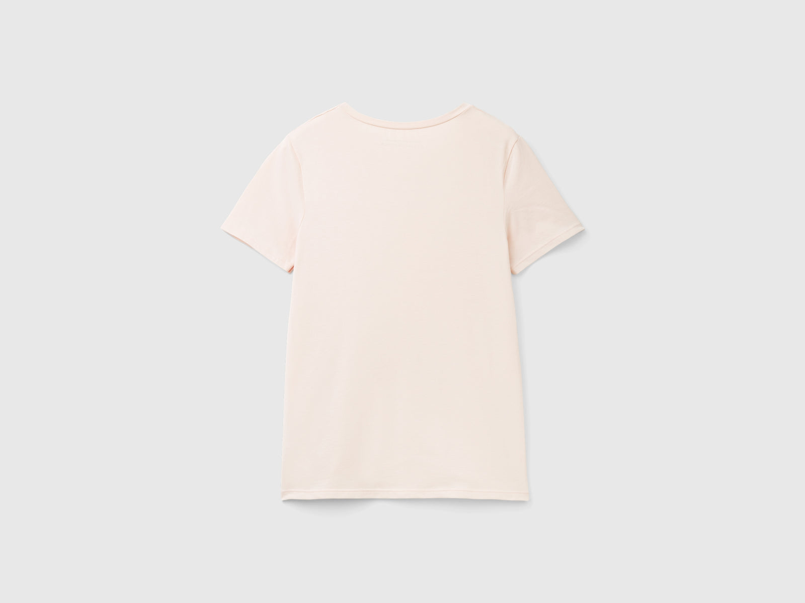 T-shirt manica corta in cotone bio super stretch da donna rosa pastello 2 | Benetton Outlet