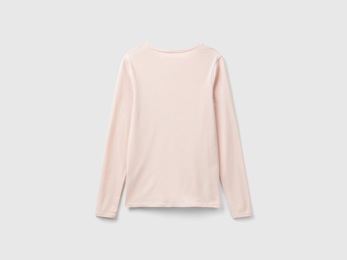 Camiseta de manga larga de algodón orgánico súper elástica