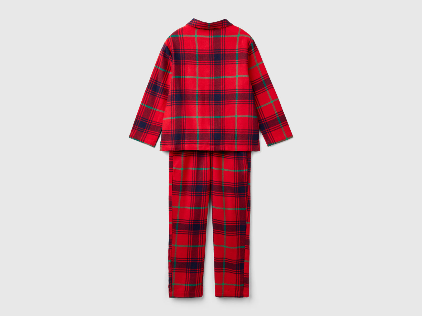Pigiama tartan in flanella da bambino rosso 2 | Benetton Outlet
