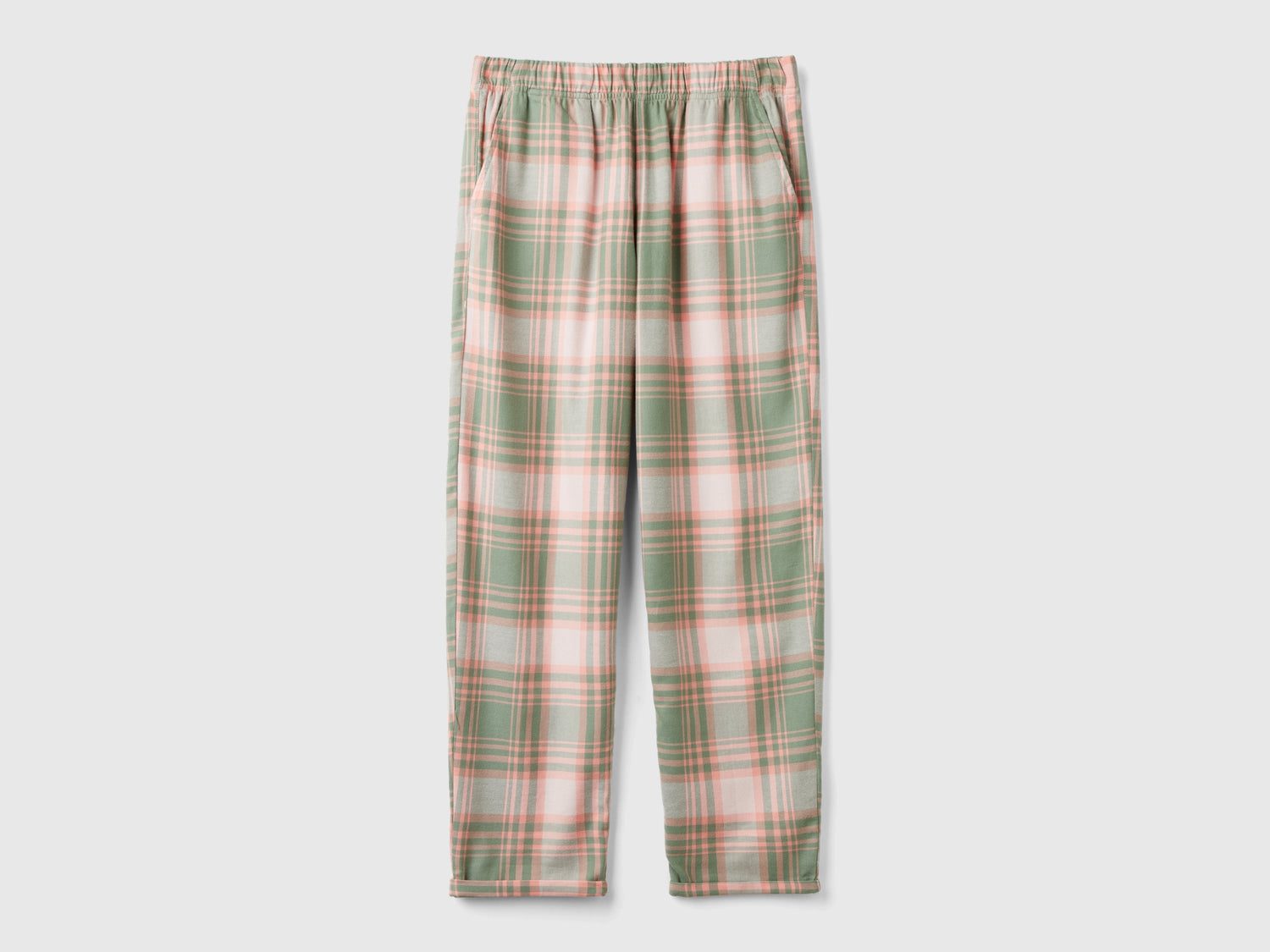 Pantaloni tartan in flanella da donna multi-color | Benetton Outlet