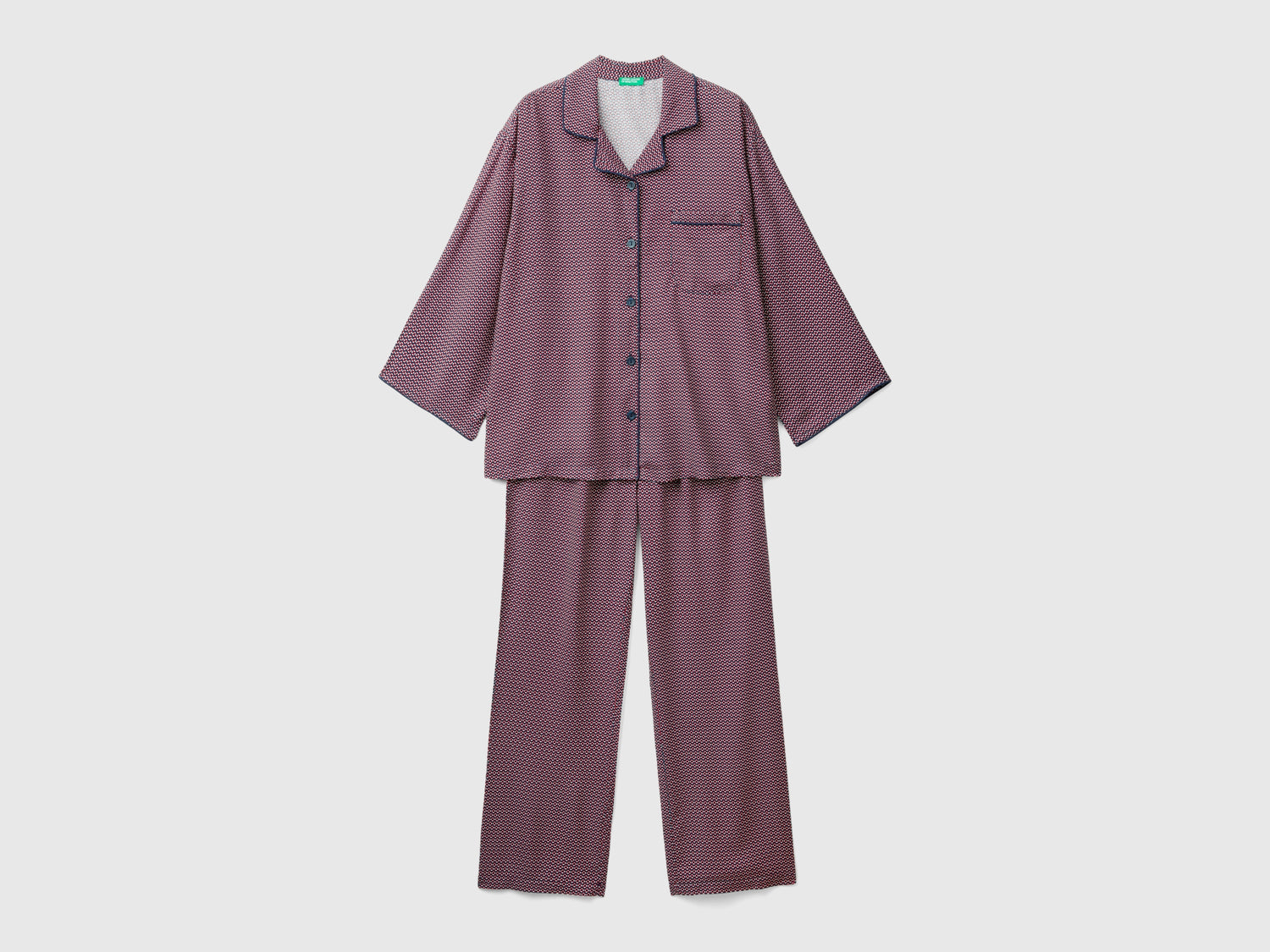 Pigiama fantasia in pura viscosa da donna multi-color | Benetton Outlet