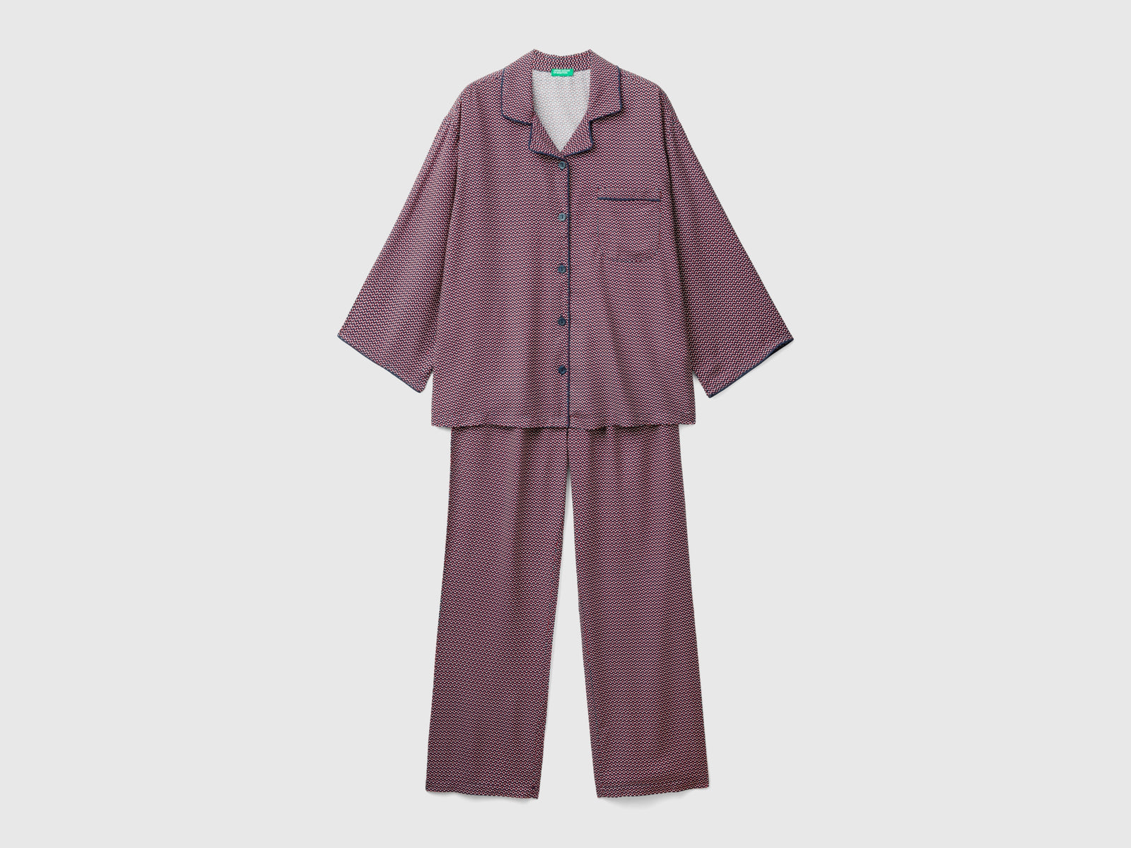 Pigiama fantasia in pura viscosa da donna multi-color | Benetton Outlet