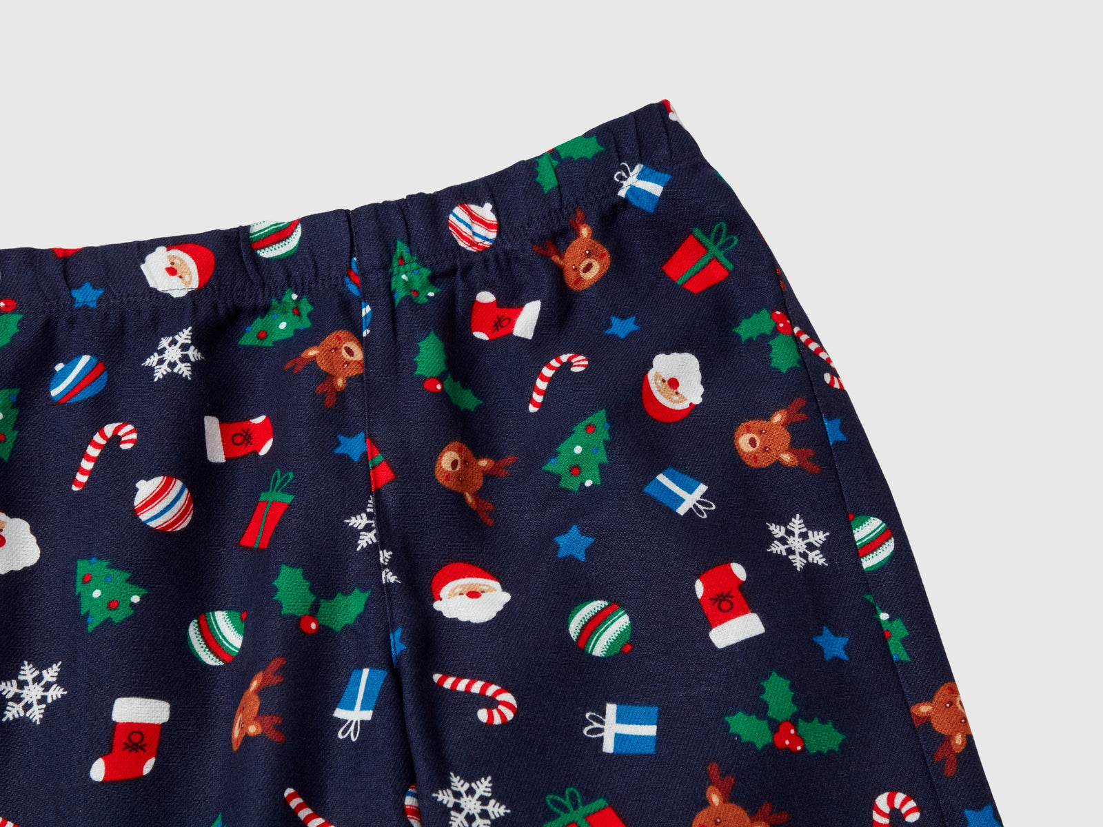 Pigiama natalizio in flanella da bambino blu scuro 3 | Benetton Outlet