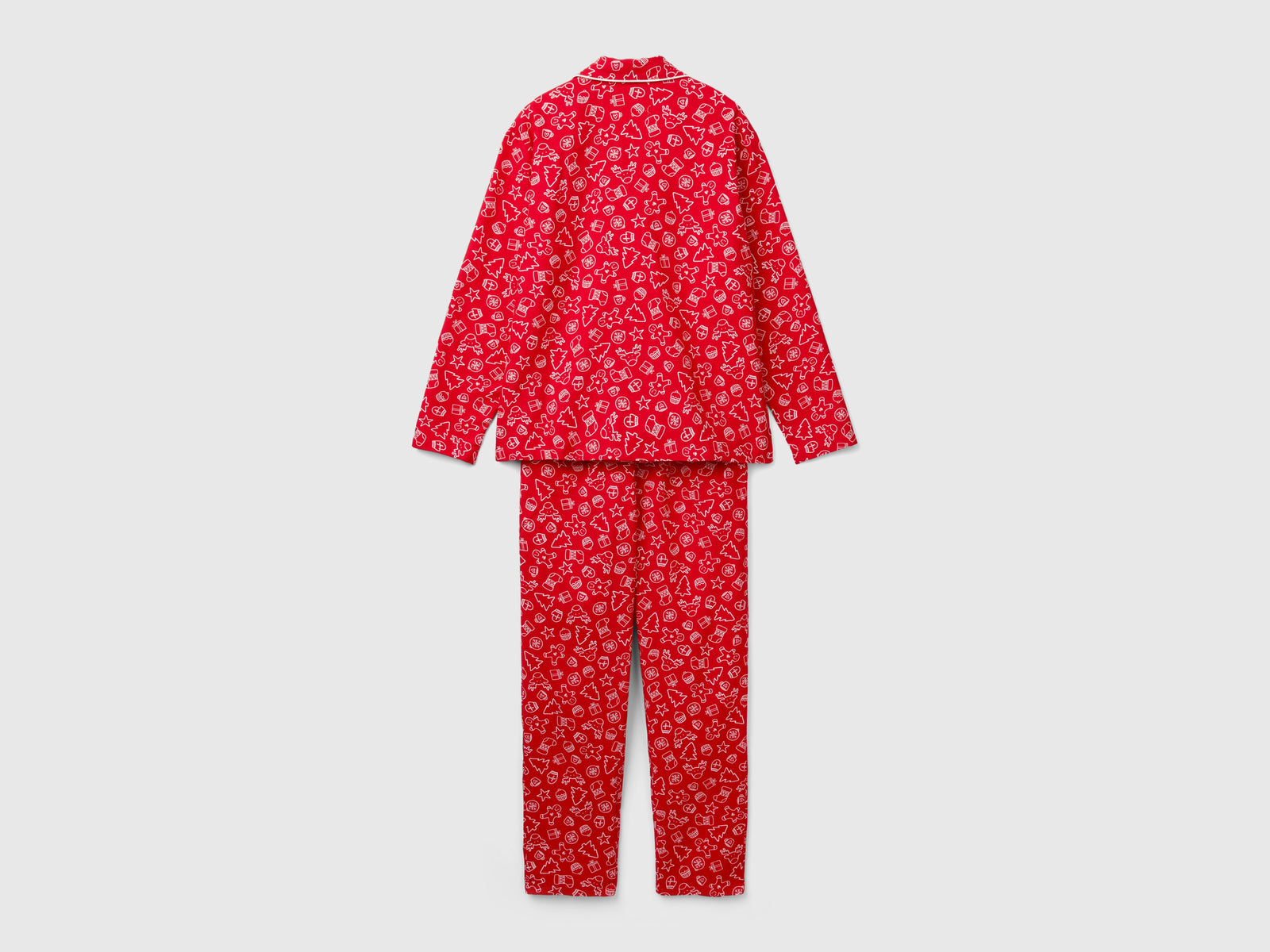 Pigiama natalizio in flanella da donna rosso 2 | Benetton Outlet