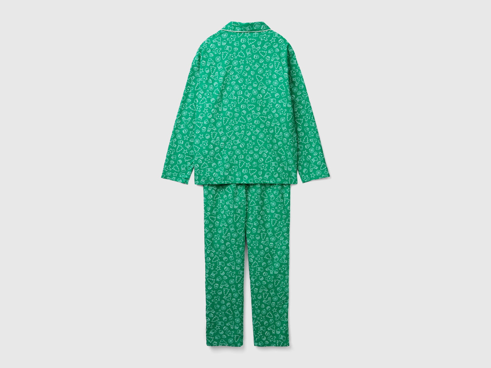 Pigiama natalizio in flanella da uomo verde 2 | Benetton Outlet