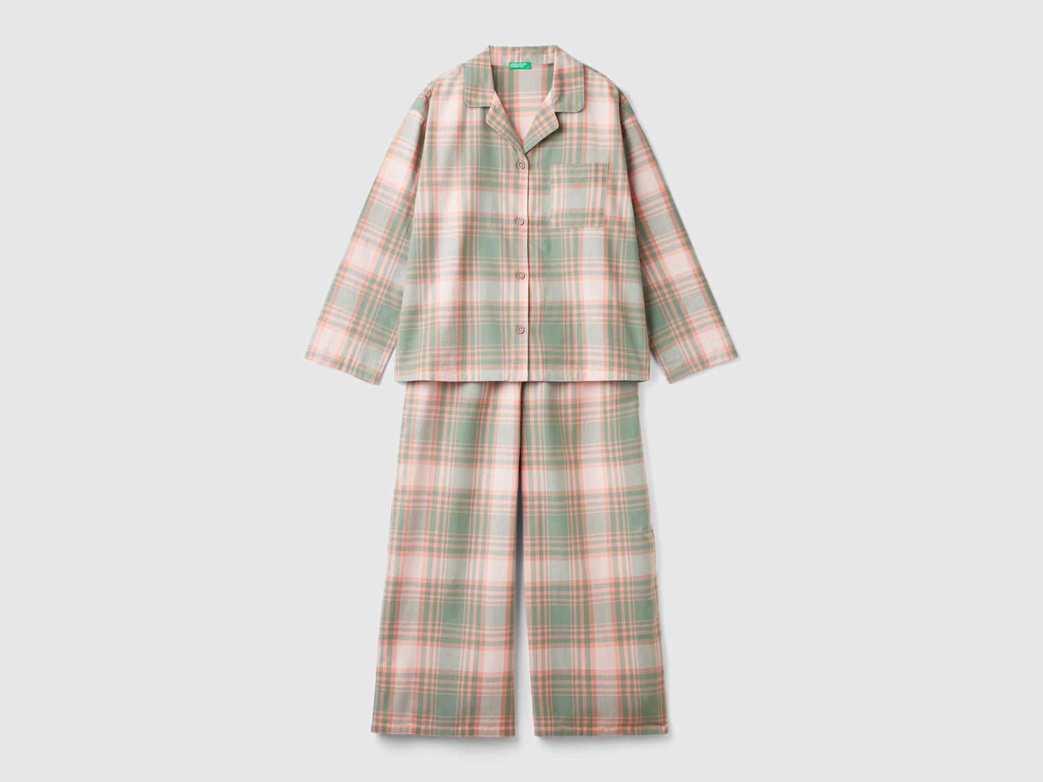 Pigiama tartan in flanella da donna multi-color | Benetton Outlet