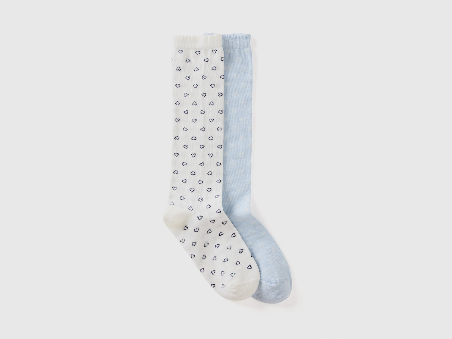 Due paia di calzini a cuori da bambino multi-color | Benetton Outlet