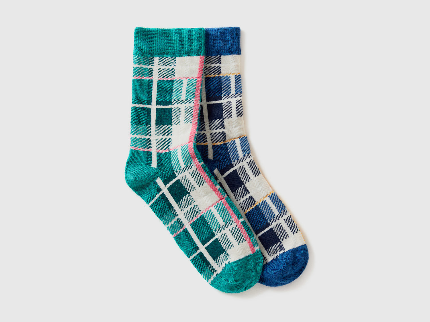 Due paia di calzini tartan da bambino multi-color | Benetton Outlet