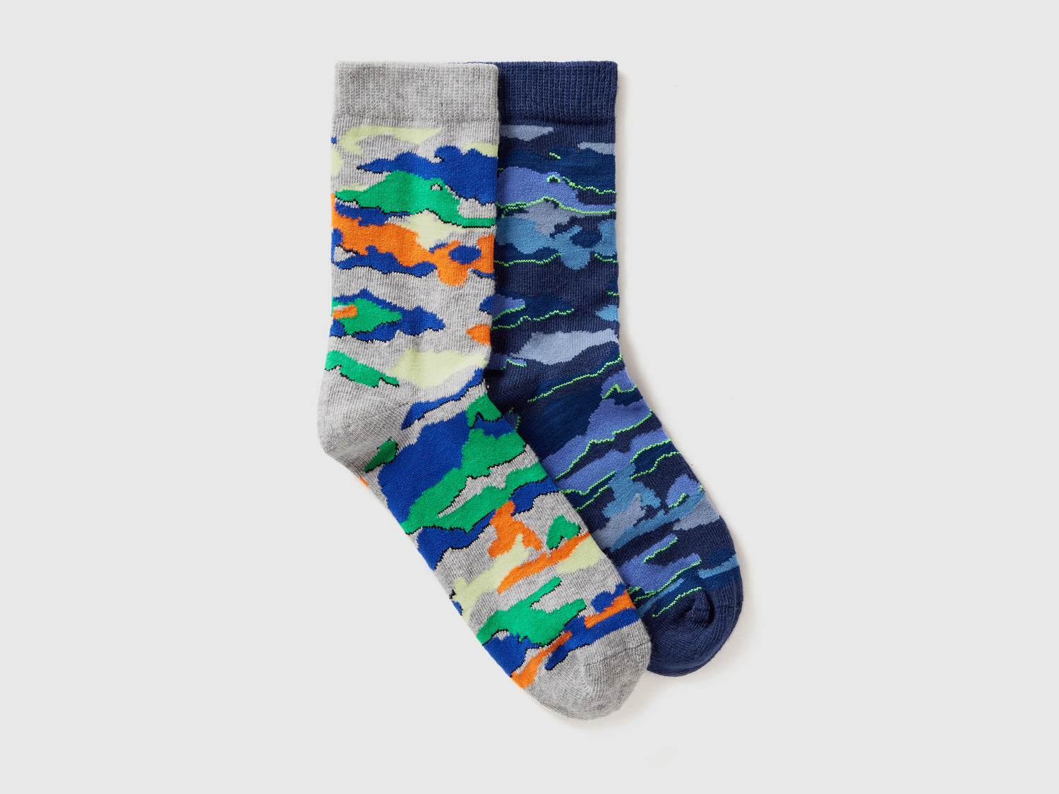 Due paia di calzini camouflage da bambino multi-color | Benetton Outlet