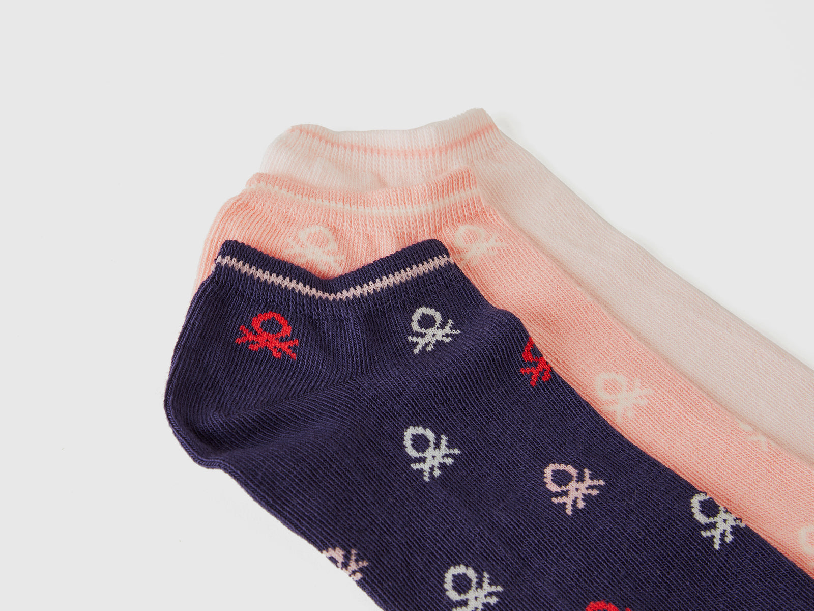 Tre paia di calzini corti con logo da uomo multi-color 2 | Benetton Outlet