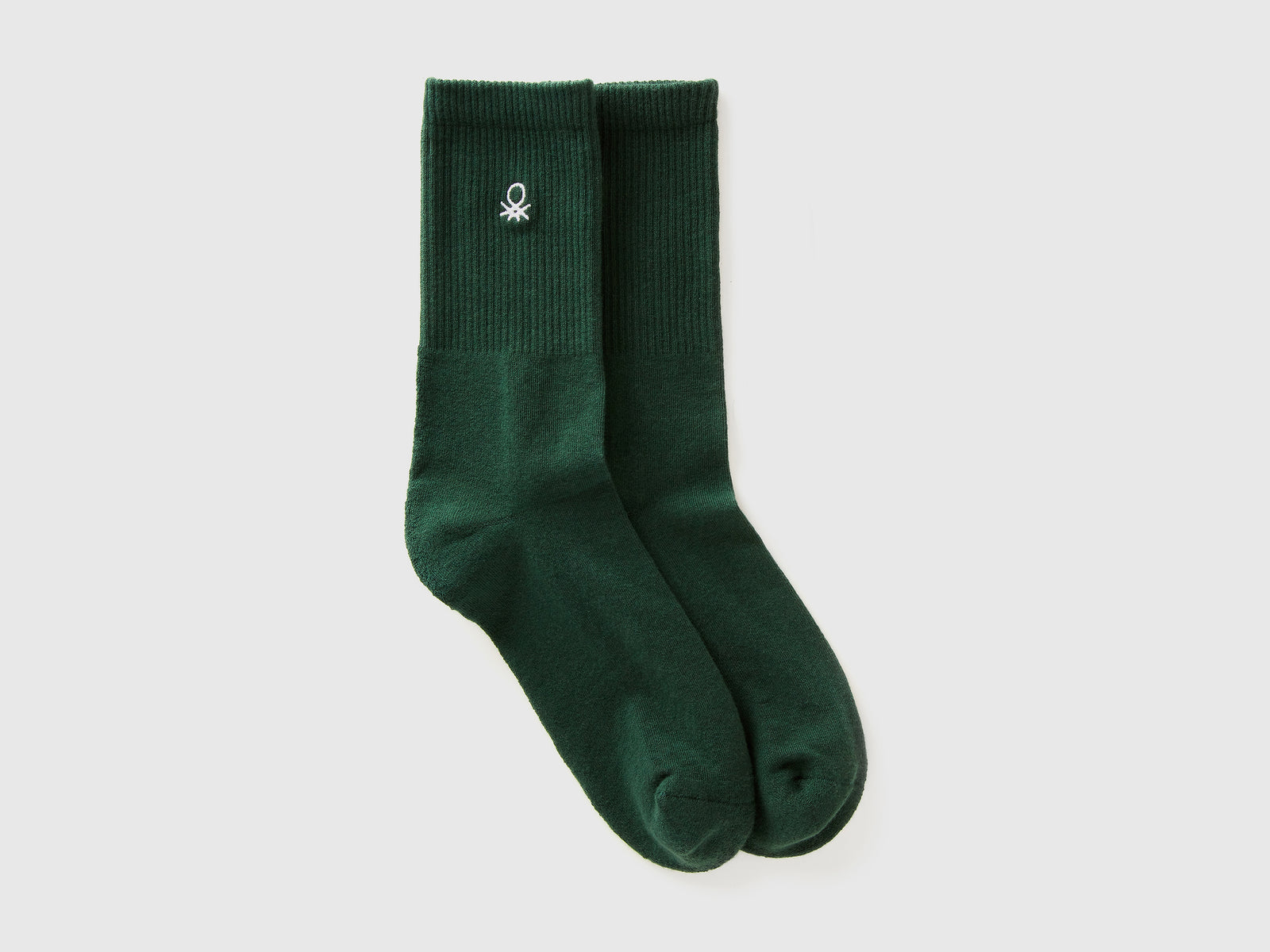 Calzini sportivi in misto cotone da uomo verde scuro | Benetton Outlet