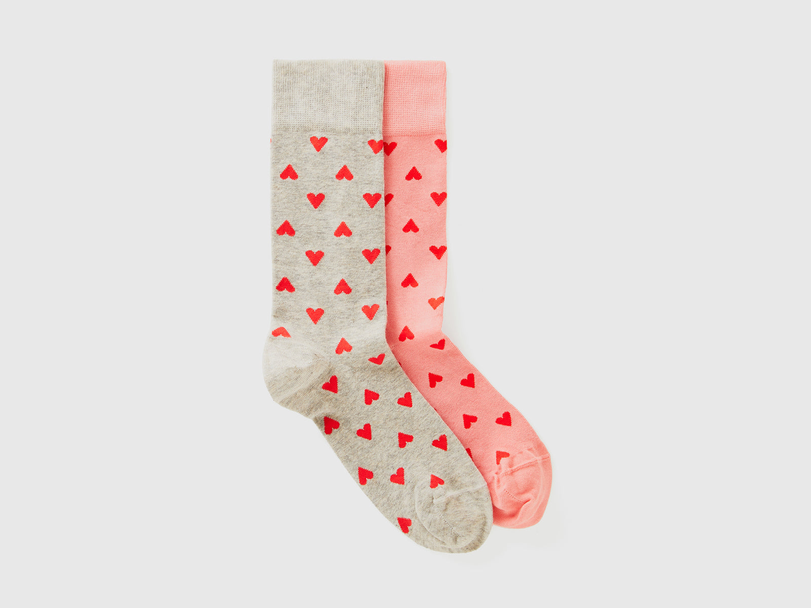 Due paia di calzini a cuori da uomo multi-color | Benetton Outlet