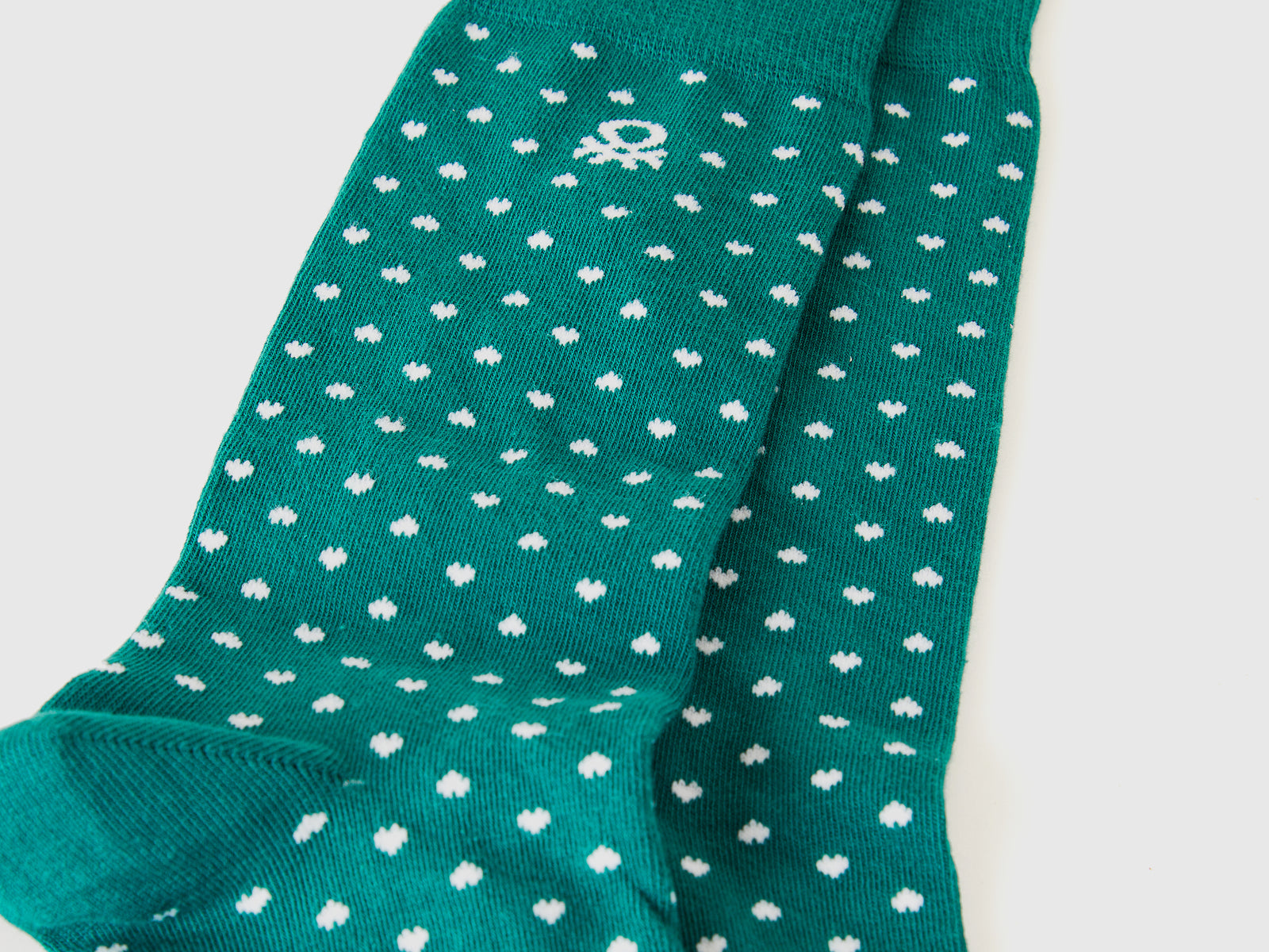 Calzini lunghi a cuori da uomo verde 2 | Benetton Outlet